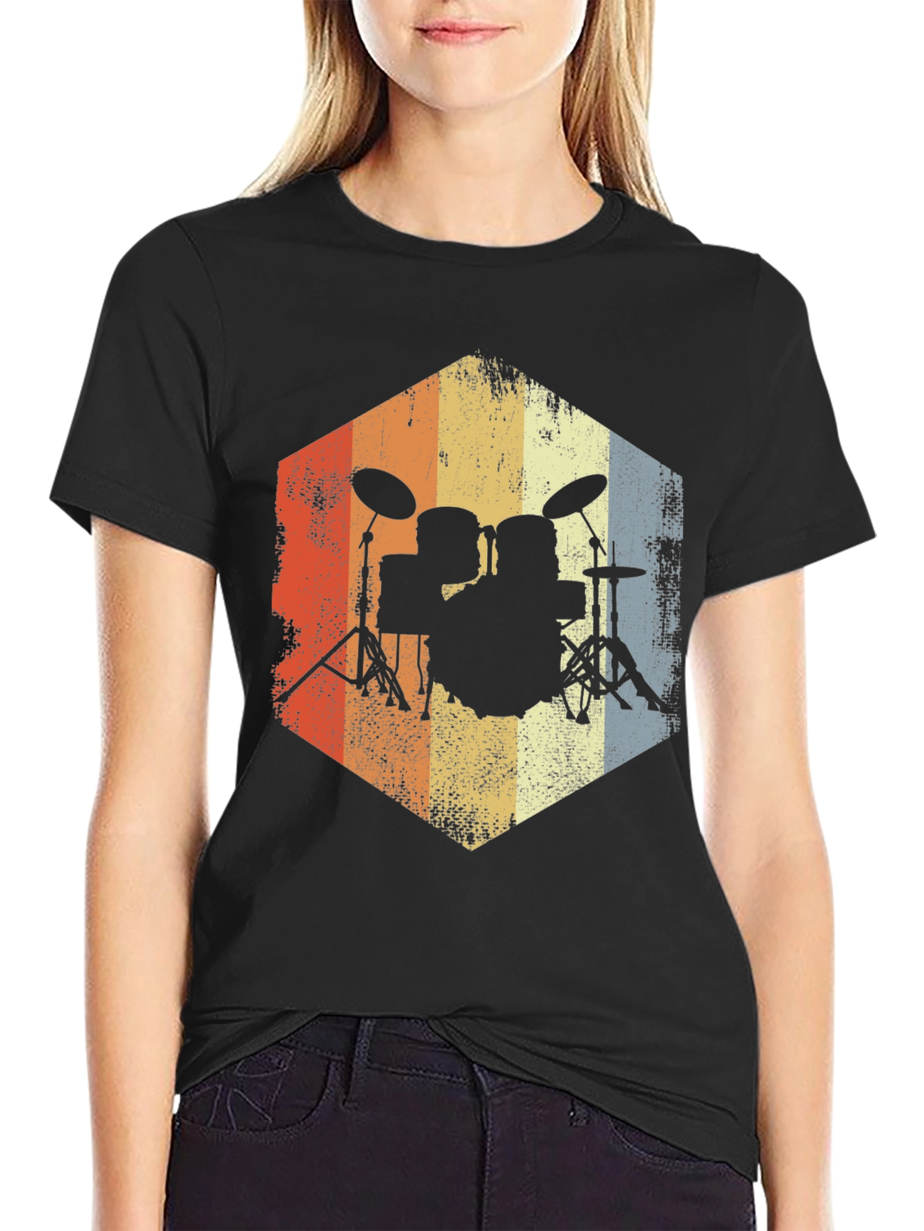 Retro Drum Set T-Shirt - Musician Tee
