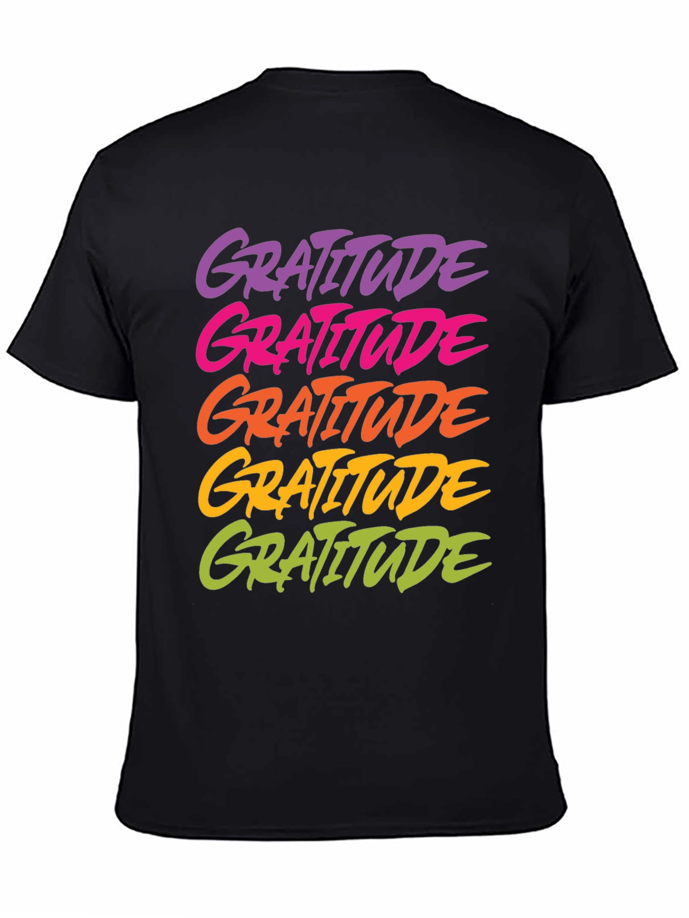 Gratitude Graphic Tee - Black Casual Shirt