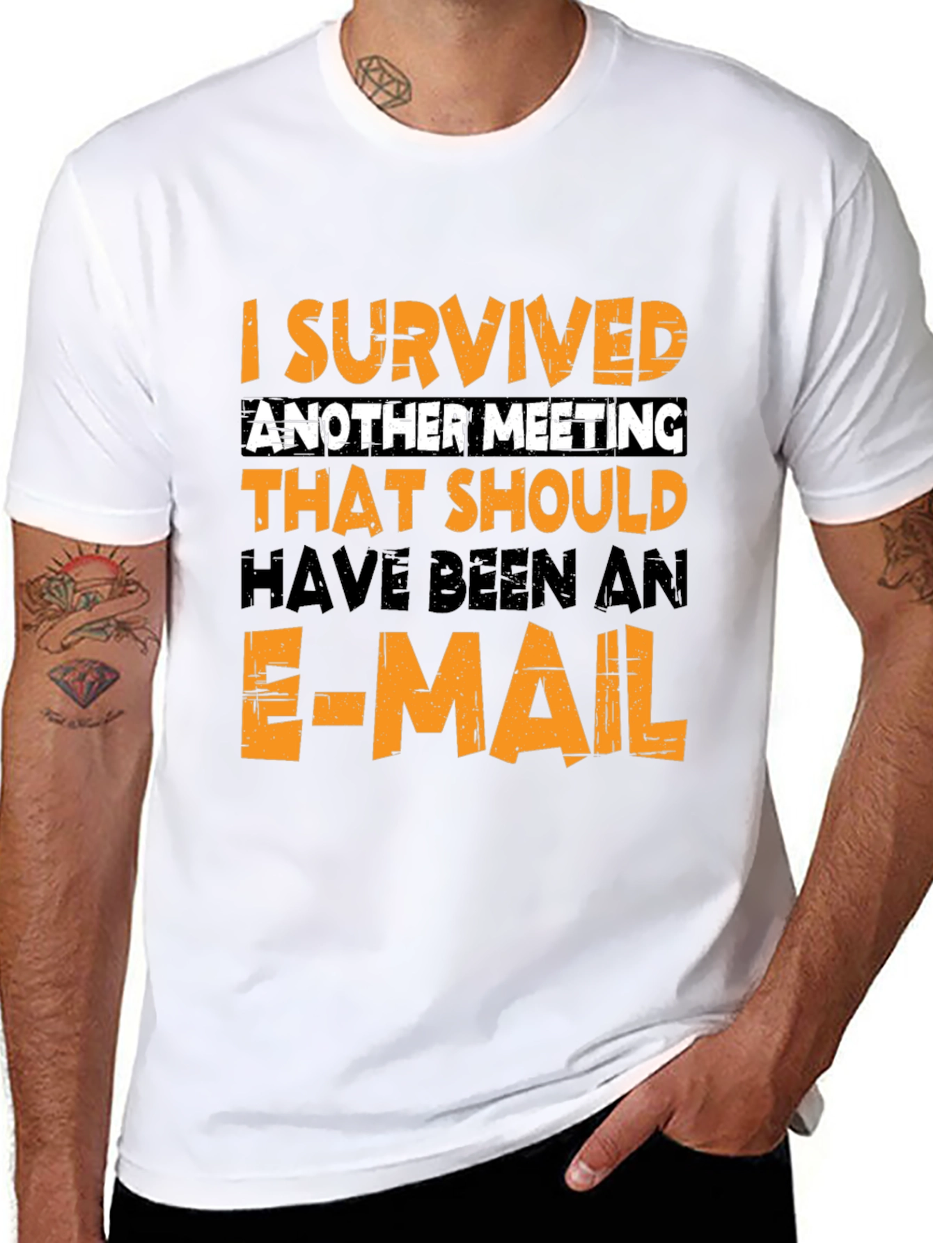 I Survived Another Meeting Black T-Shirt