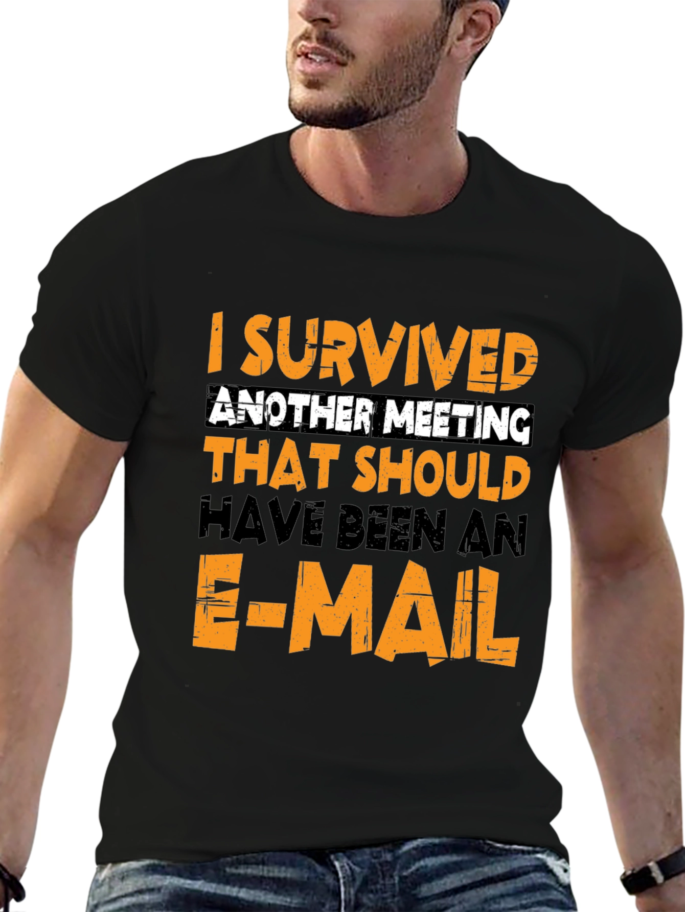 I Survived Another Meeting Black T-Shirt