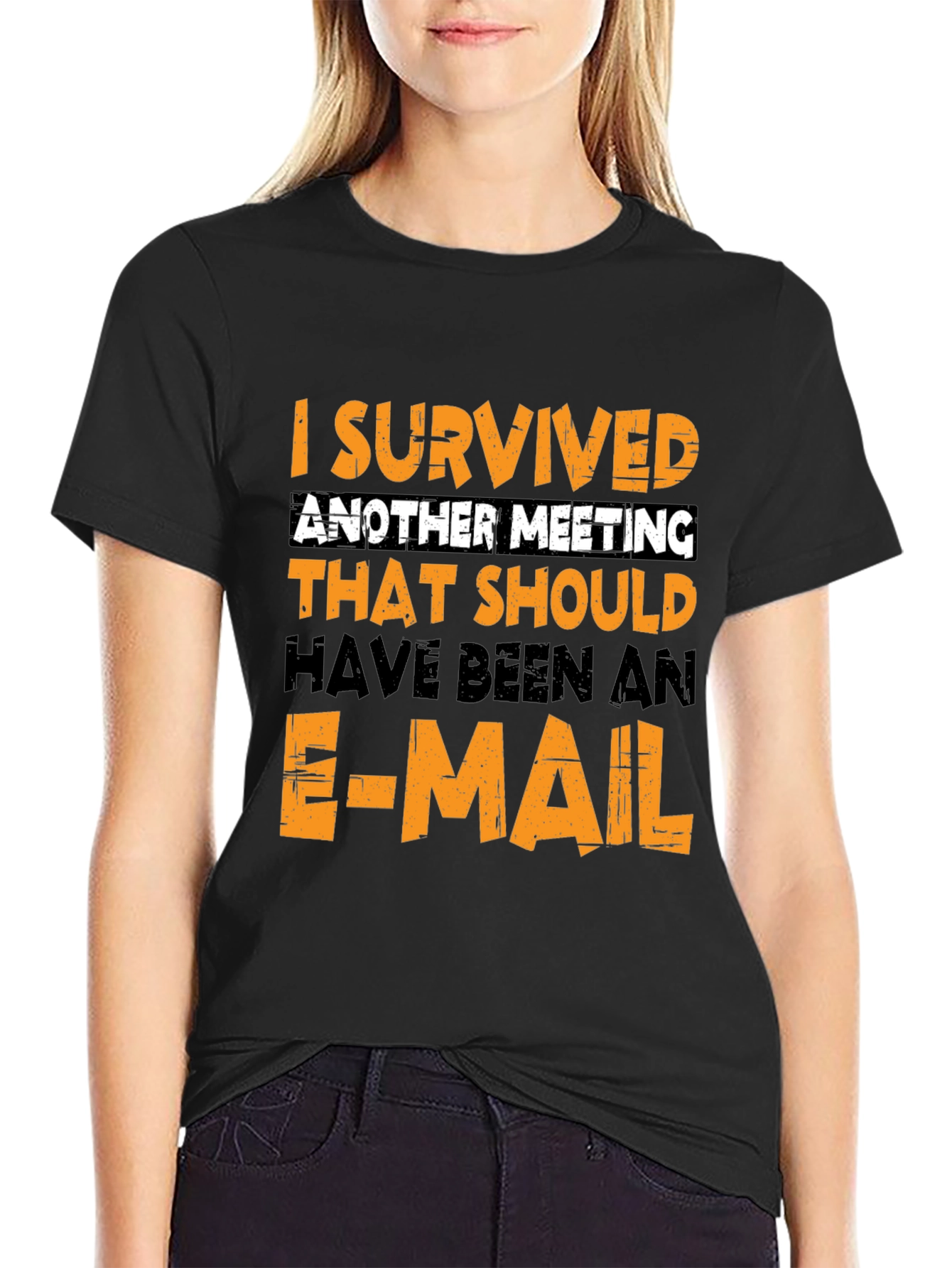 I Survived Another Meeting Black T-Shirt