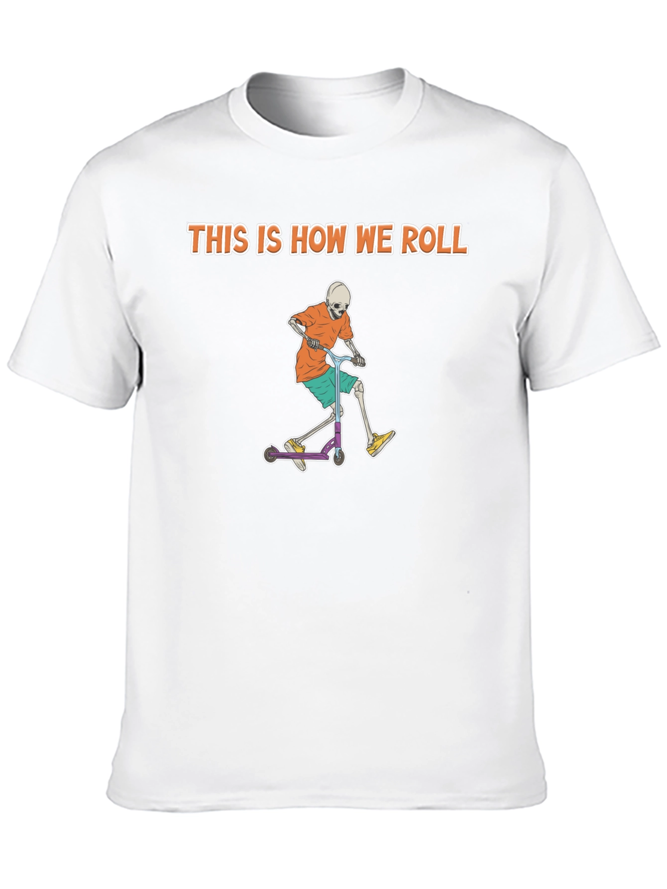 This Is How We Roll Skeleton Scooter Graphic Tee
