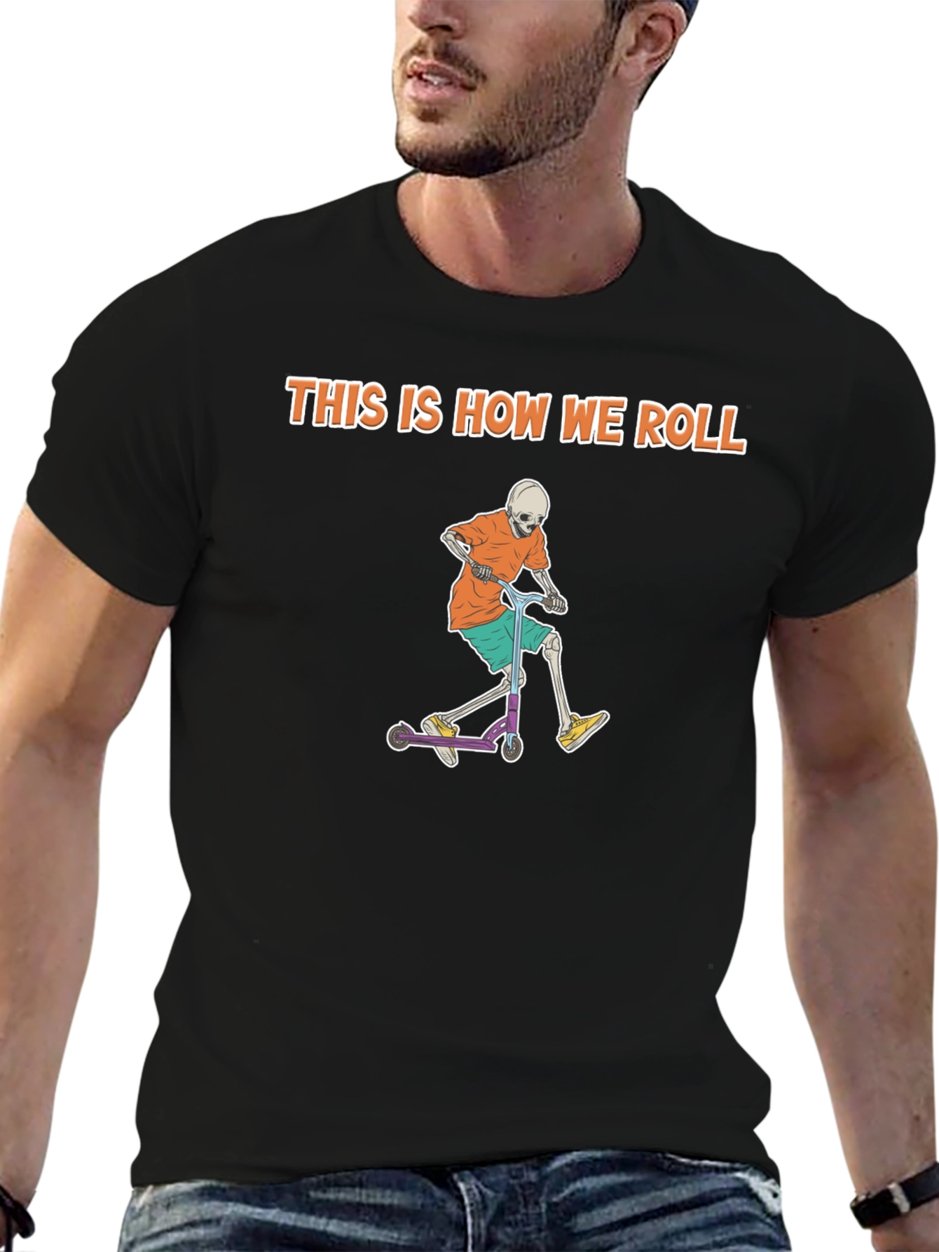 This Is How We Roll Skeleton Scooter Graphic Tee