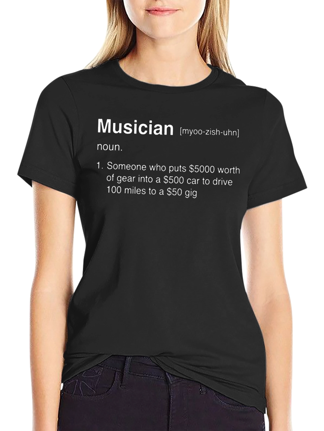 Musician Definition Black T-Shirt - Funny Music Lover Tee