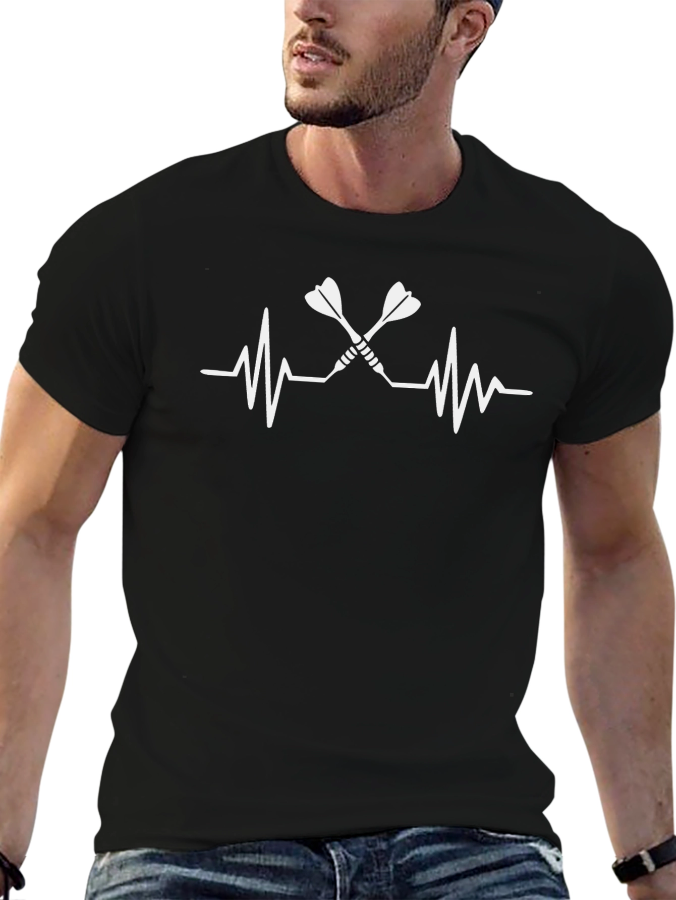 Darts Heartbeat Graphic Tee - Black