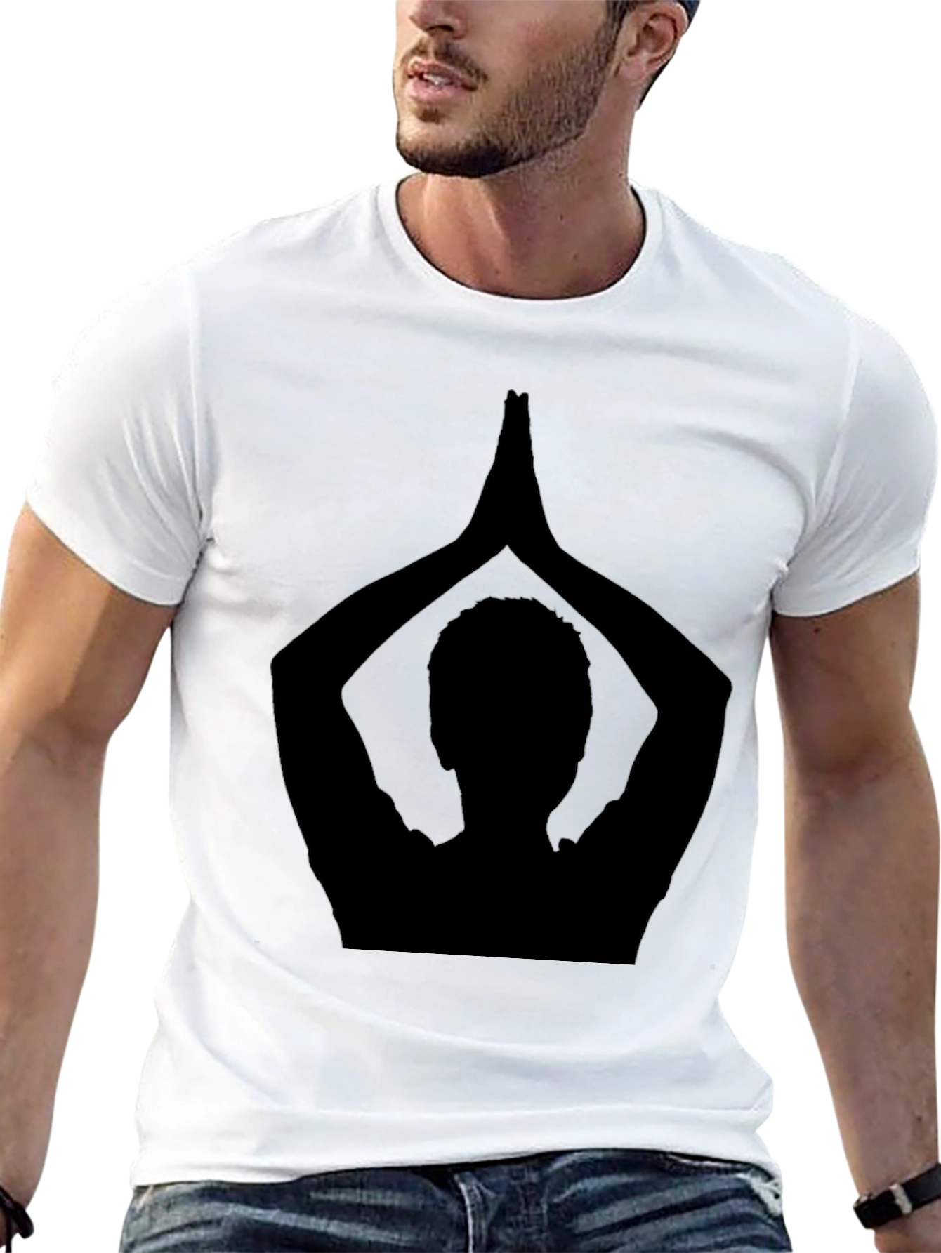 Namaste Yoga Pose Black Graphic T-Shirt