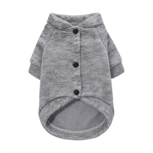 Hugging Mini Bear Grey Pet Pullover Sweater, Fluffy Teddy Puppy Outfit