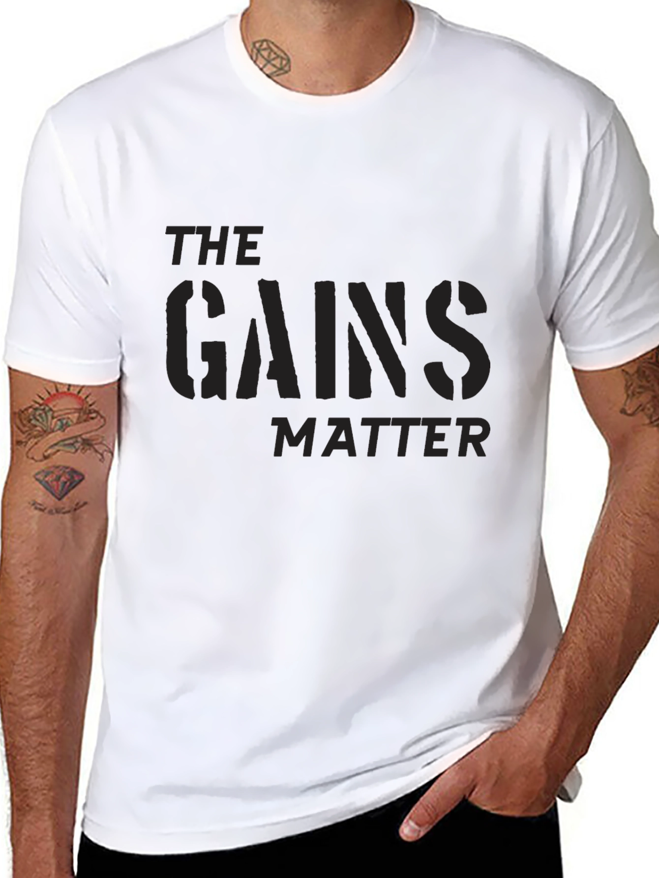 The Gains Matter Graphic Tee - Gym Motivation