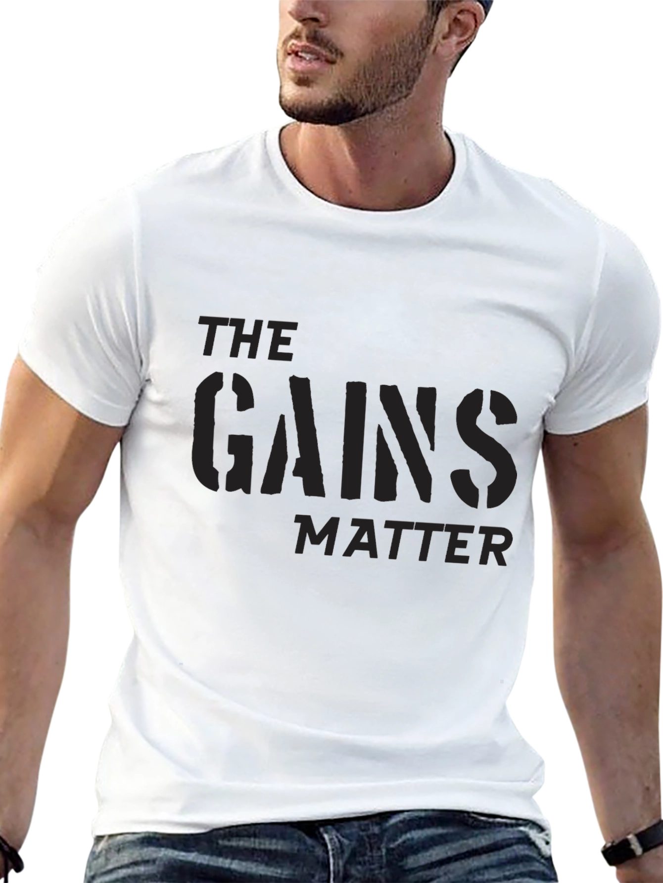 The Gains Matter Graphic Tee - Gym Motivation