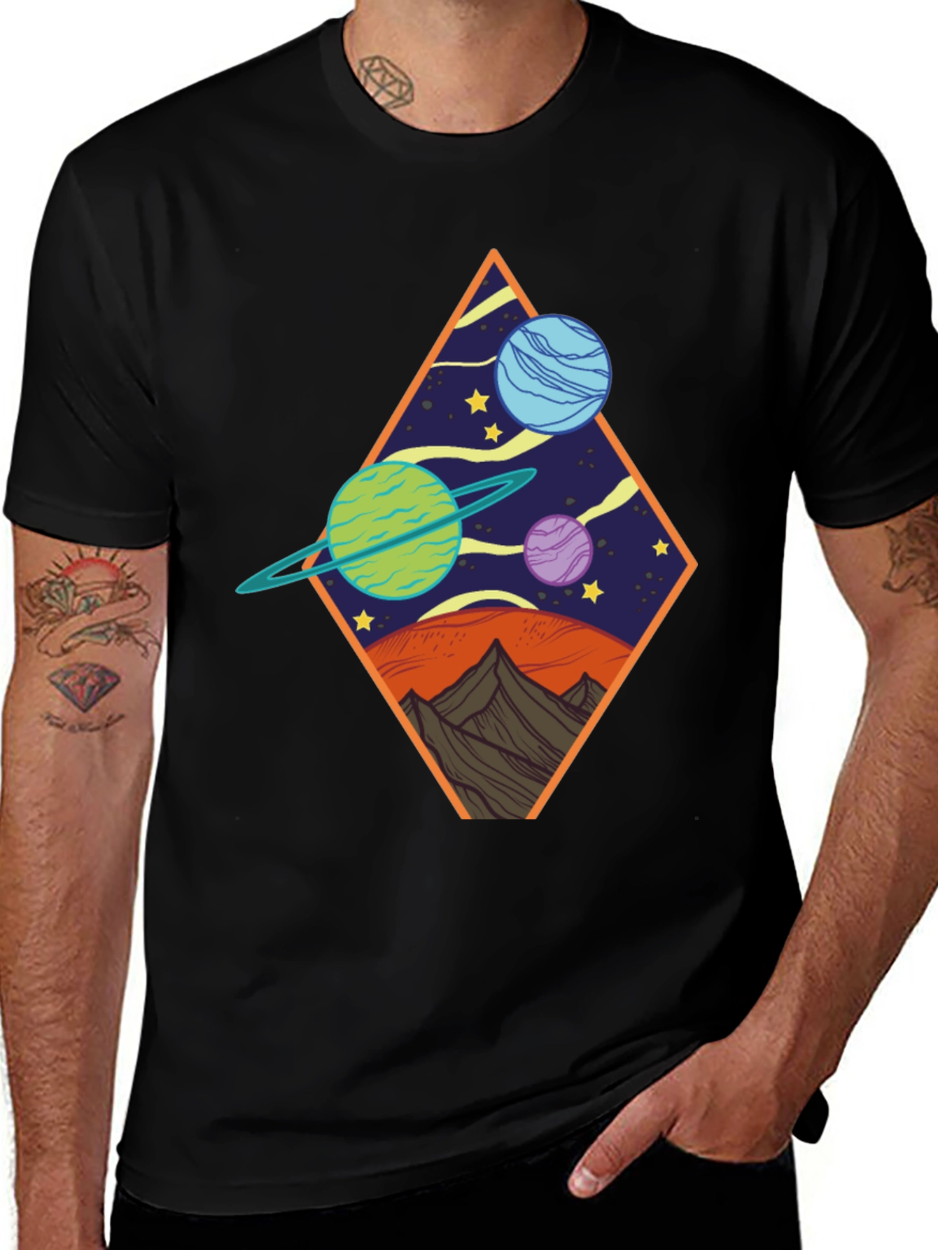 Cosmic Diamond Black Tee
