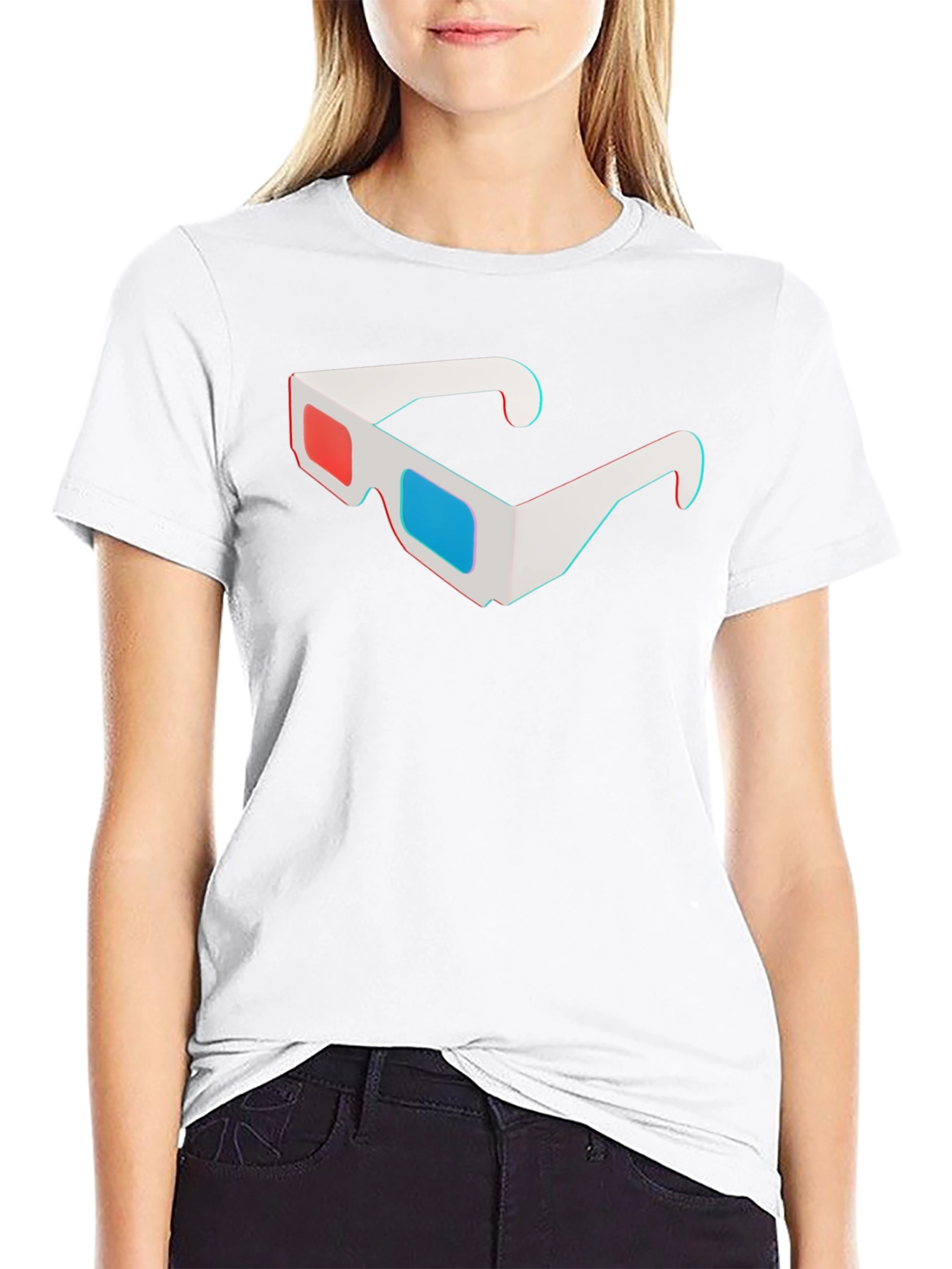 3D Glasses Graphic Tee - Classic Retro Style Shirt