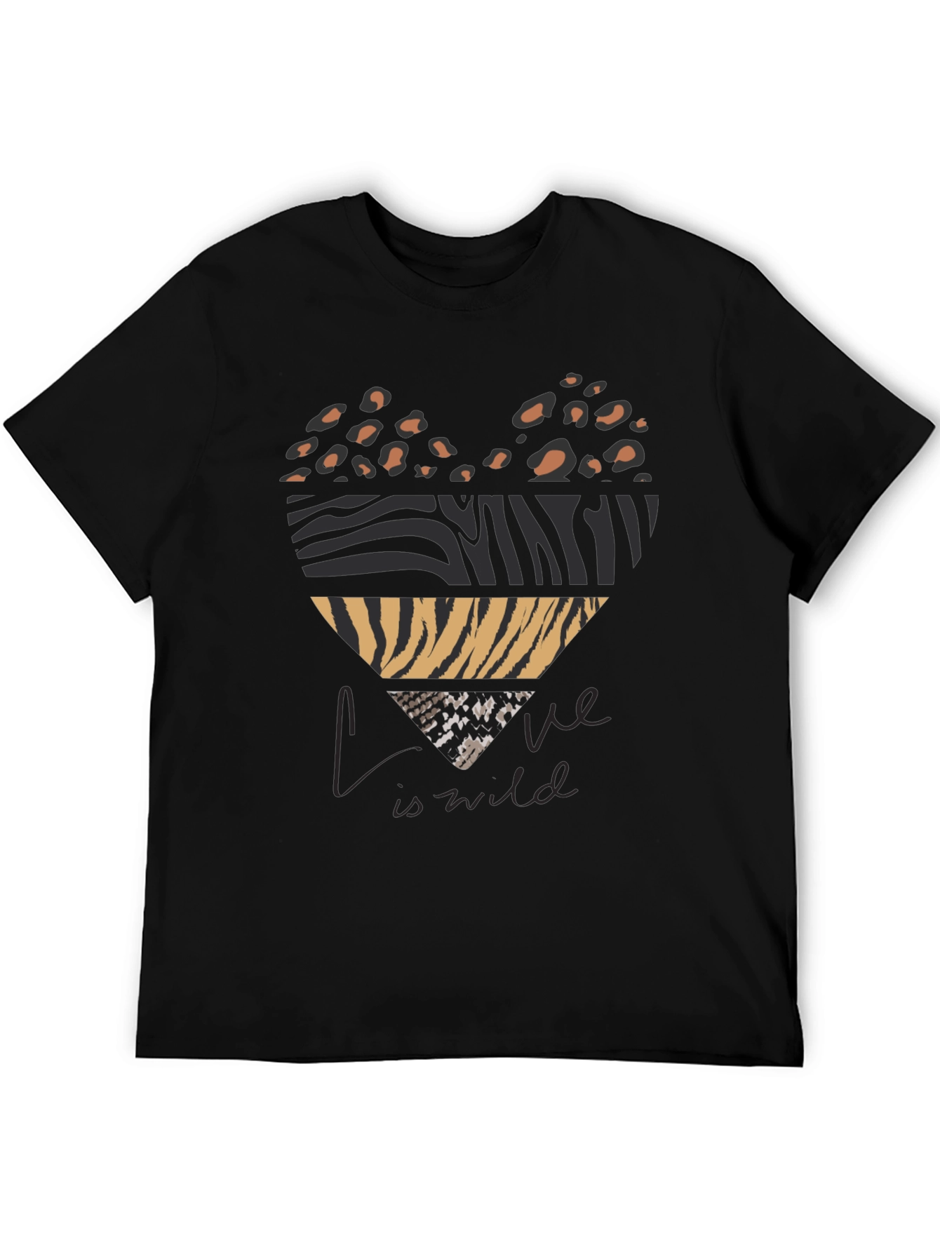 Wild Love Graphic Tee - Animal Print Heart T-Shirt