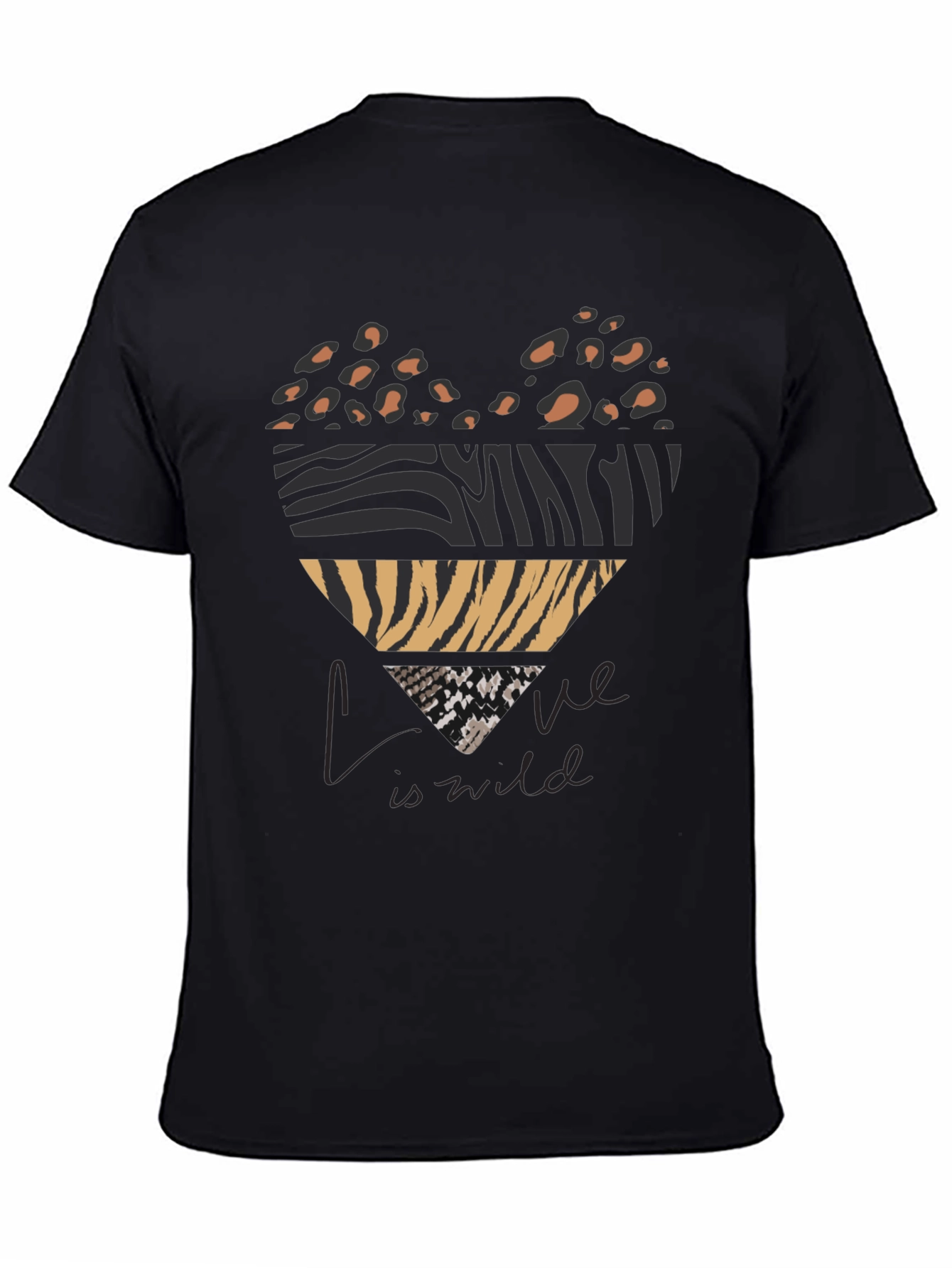 Wild Love Graphic Tee - Animal Print Heart T-Shirt