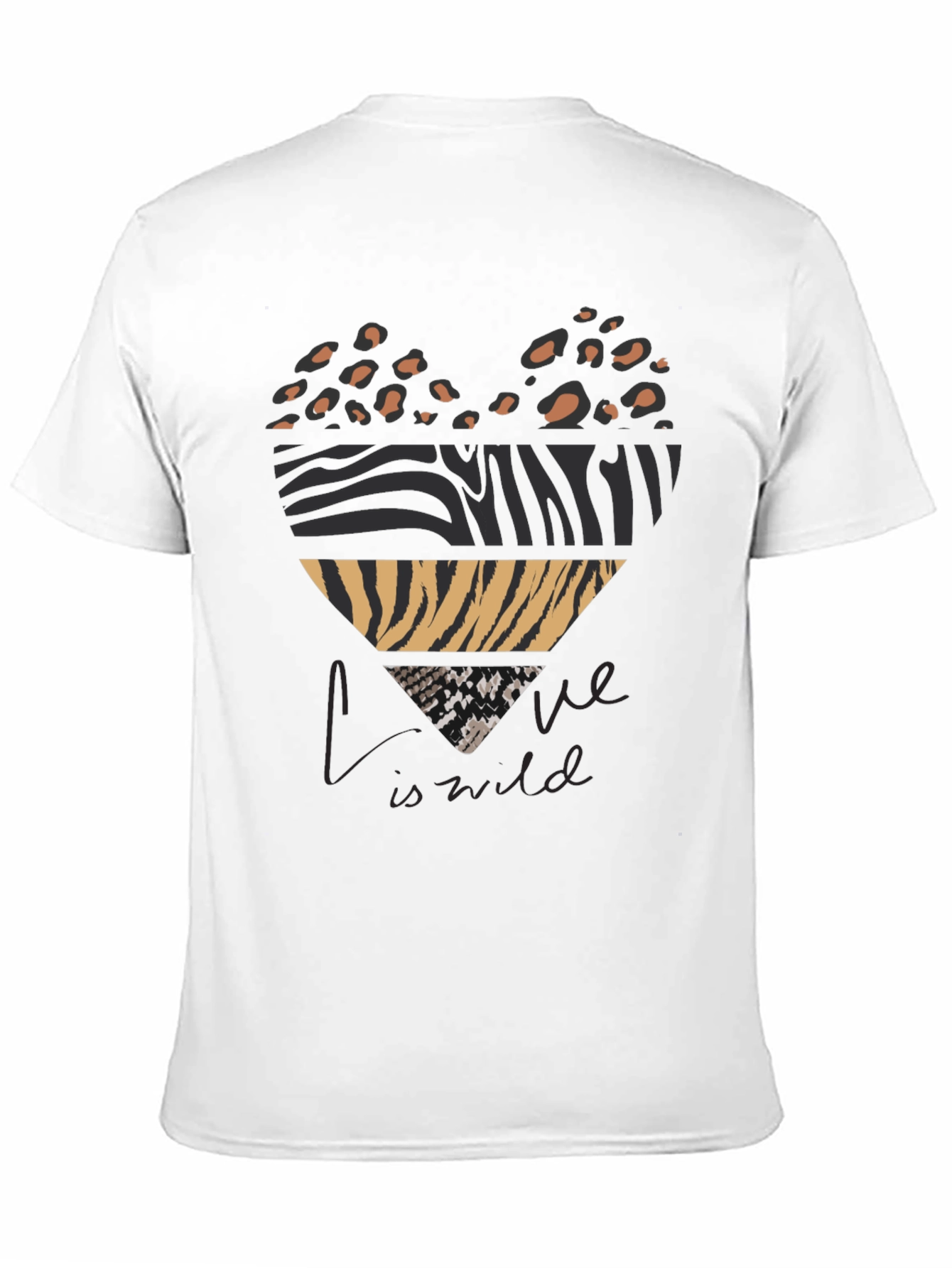 Wild Love Graphic Tee - Animal Print Heart T-Shirt