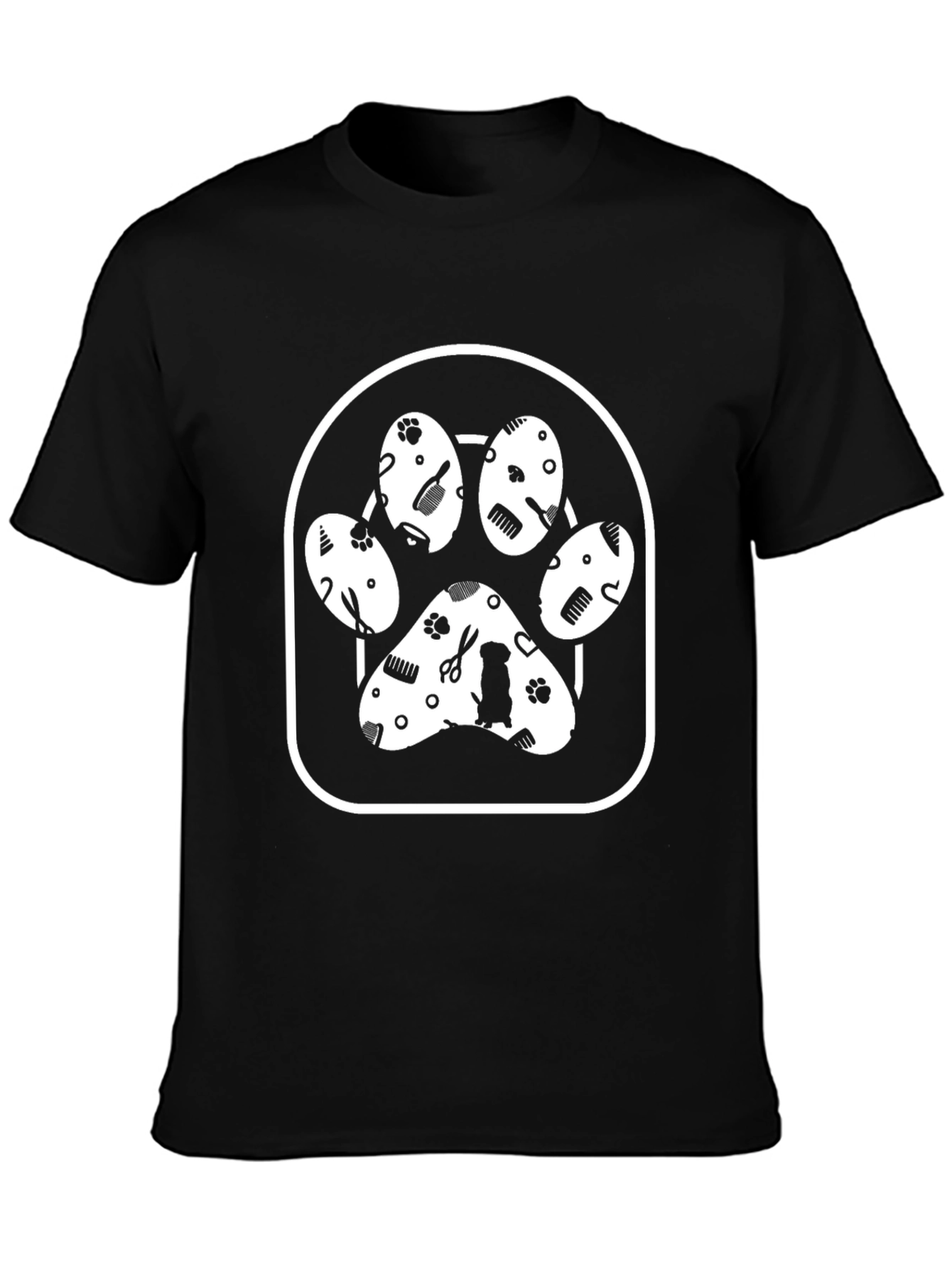 Dog Groomer Paw Print T-Shirt