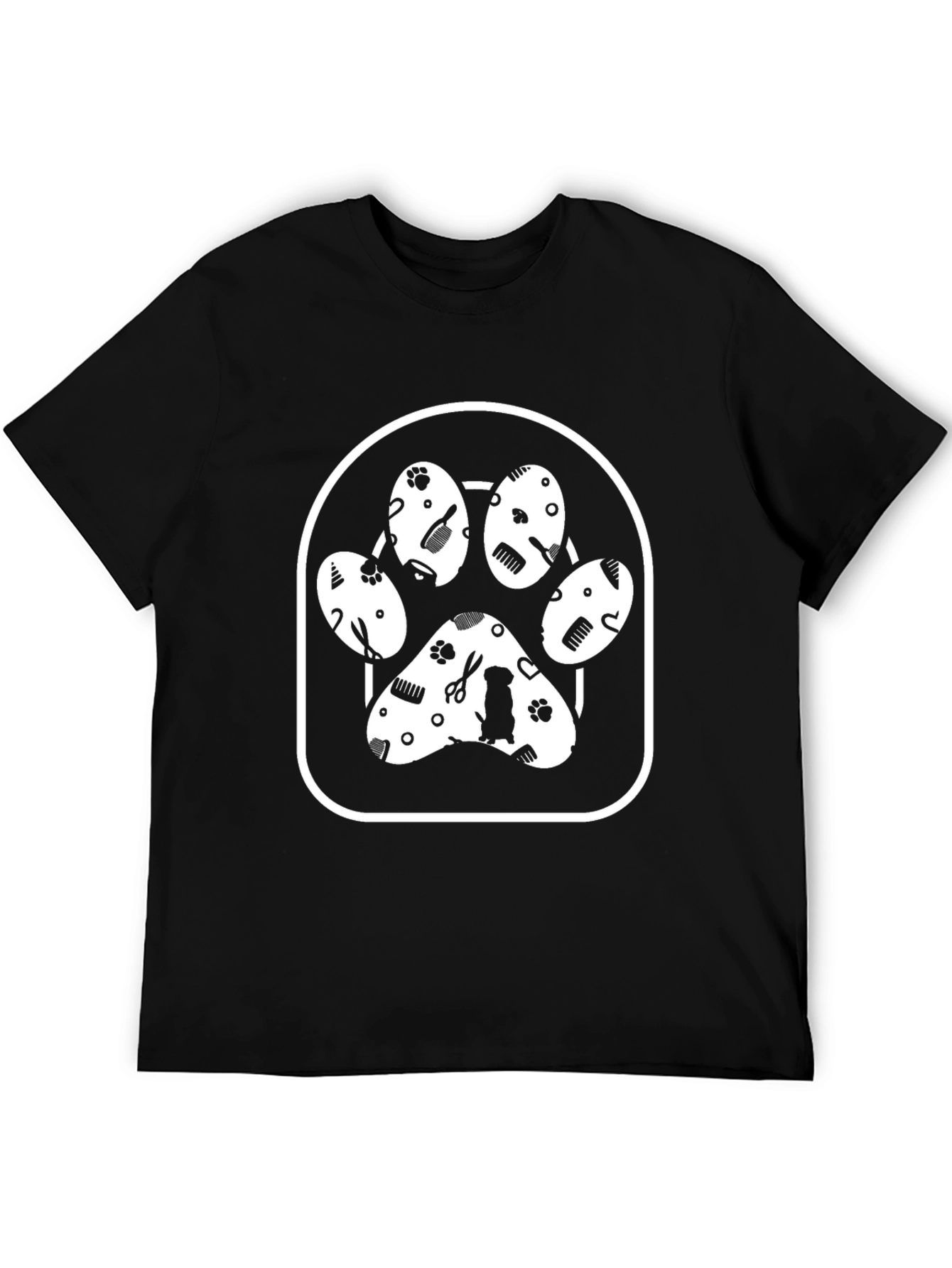 Dog Groomer Paw Print T-Shirt