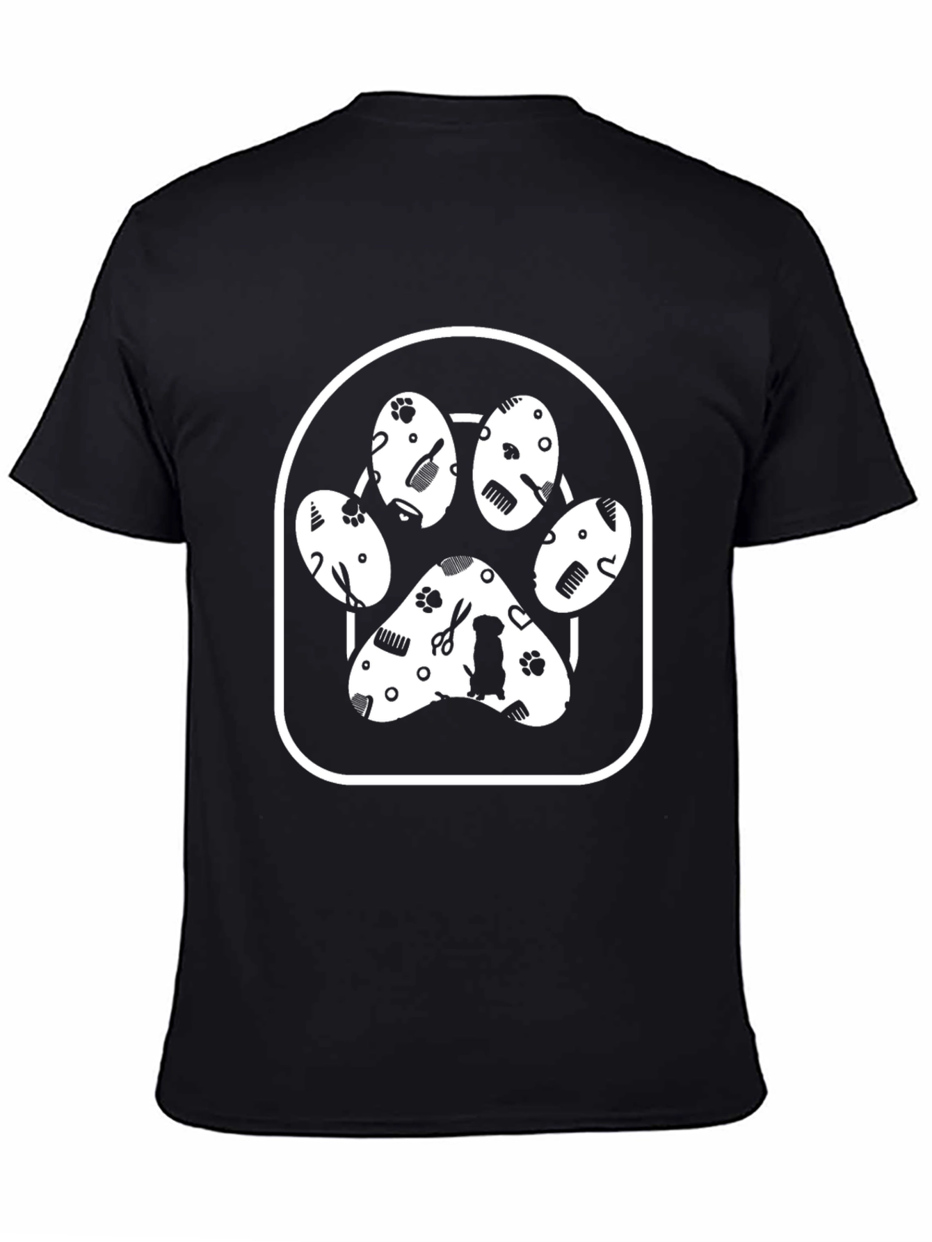 Dog Groomer Paw Print T-Shirt