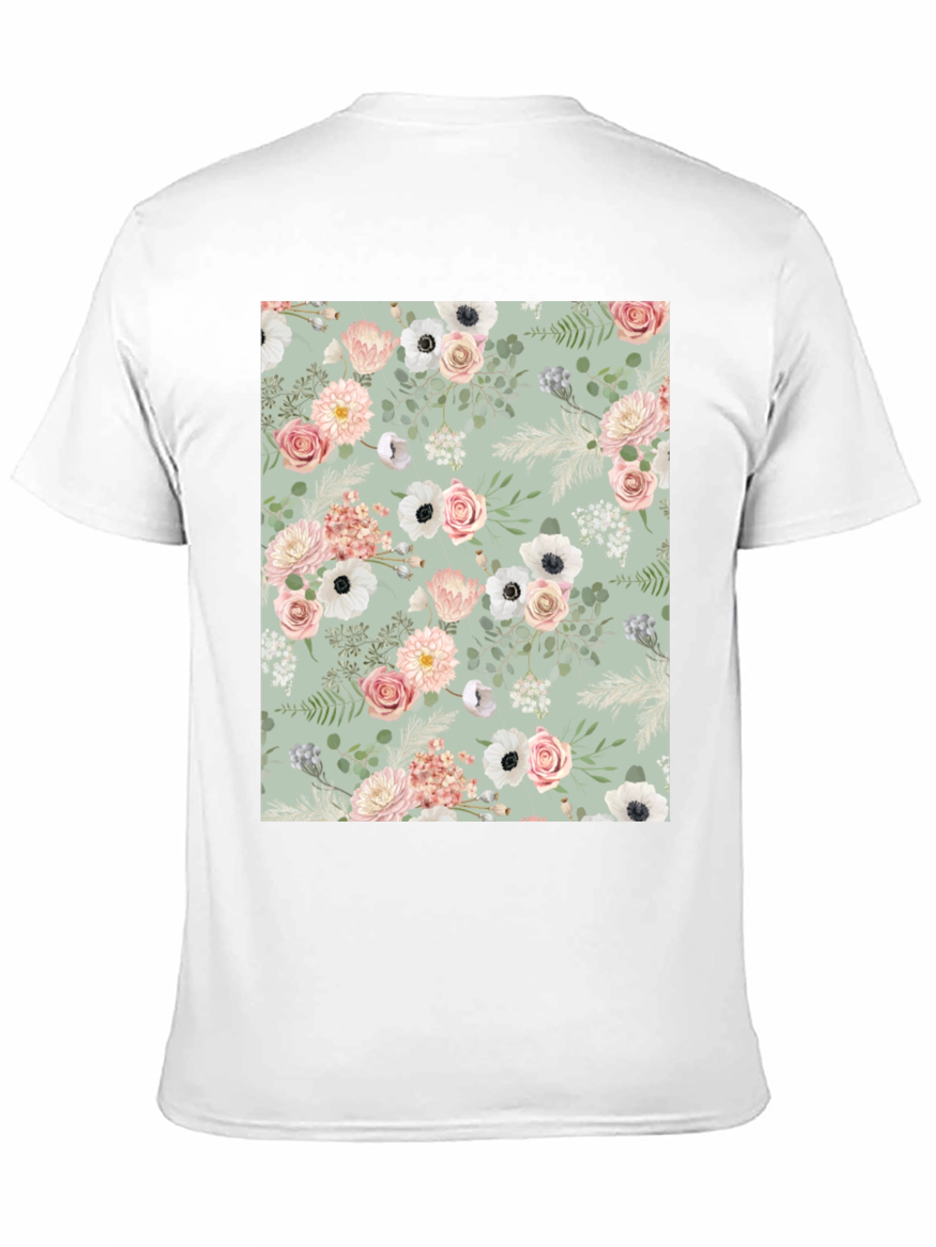 Floral Pattern Black Tee
