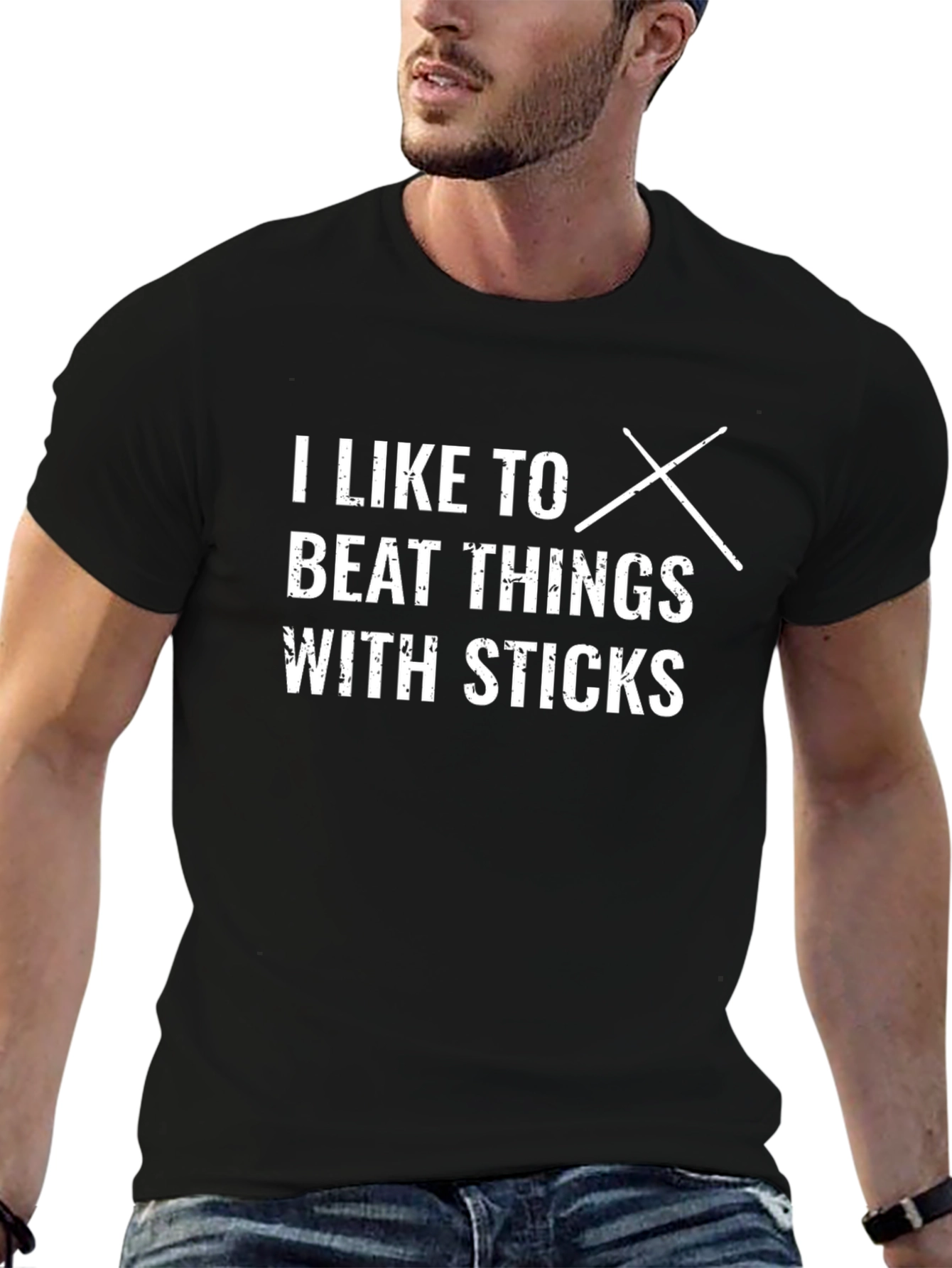 I Like To Beat Things With Sticks Graphic Tee