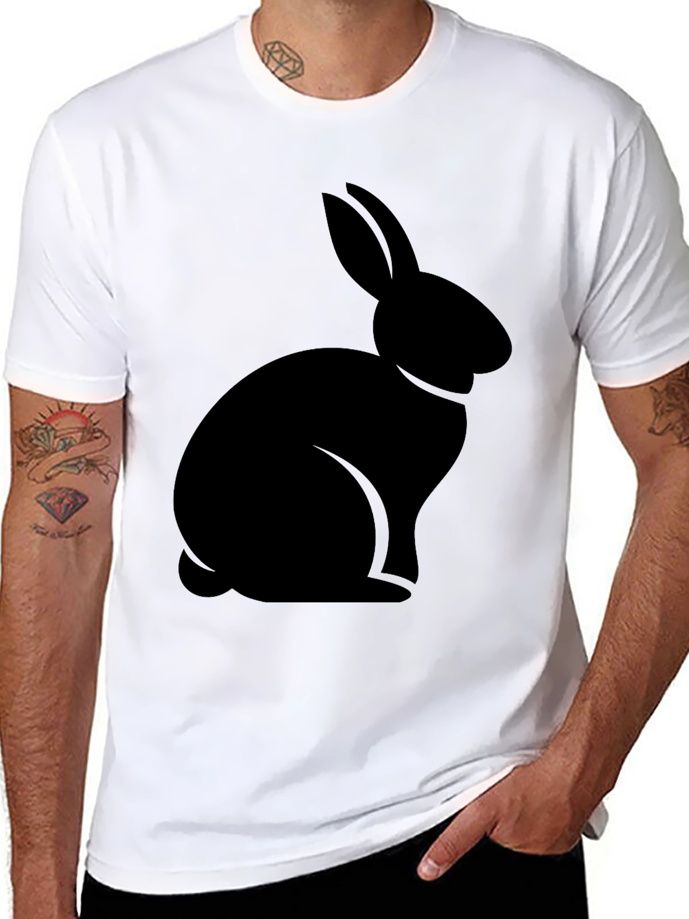 Black Rabbit Graphic Tee - Casual Comfort