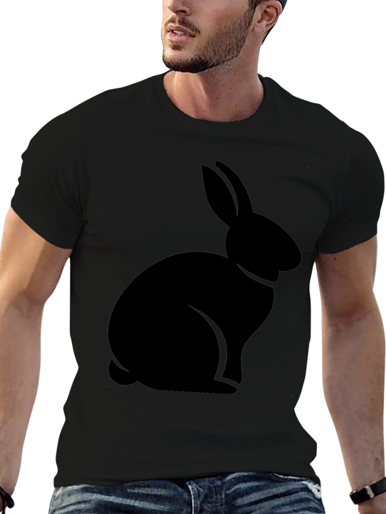 Black Rabbit Graphic Tee - Casual Comfort