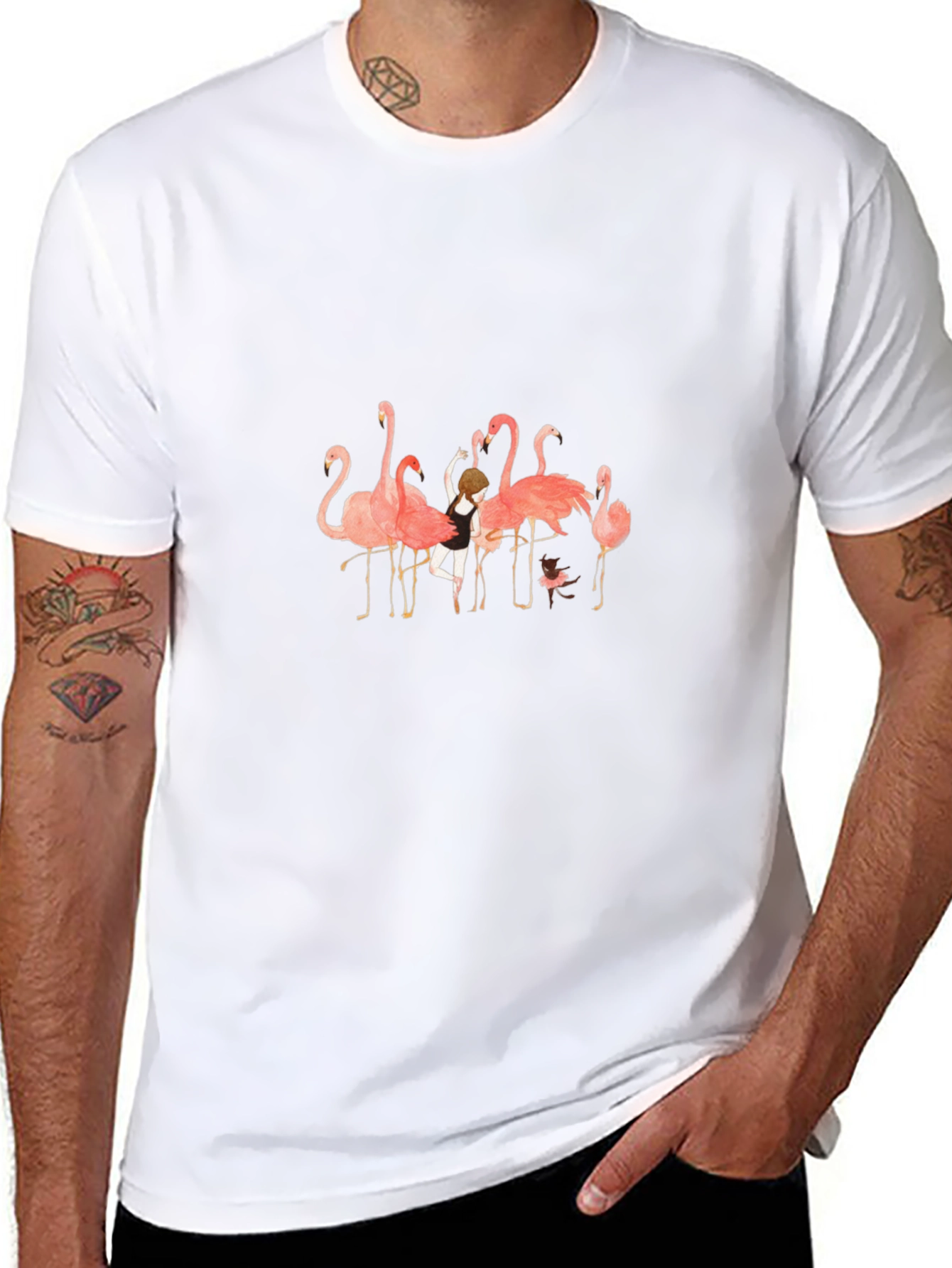 Flamingo Dance Crew Black Graphic Tee