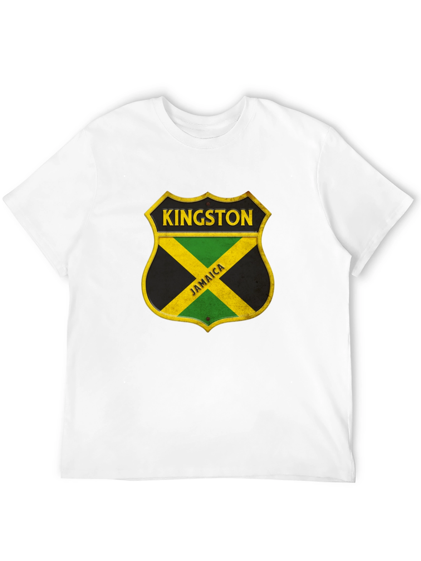 Kingston Jamaica Shield Graphic Tee - Black Cotton Shirt