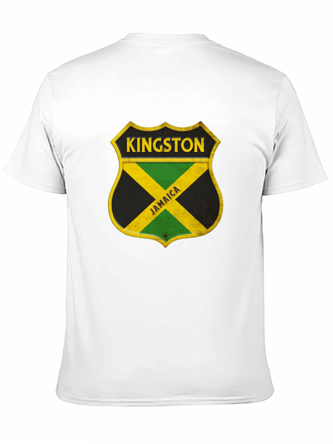 Kingston Jamaica Shield Graphic Tee - Black Cotton Shirt