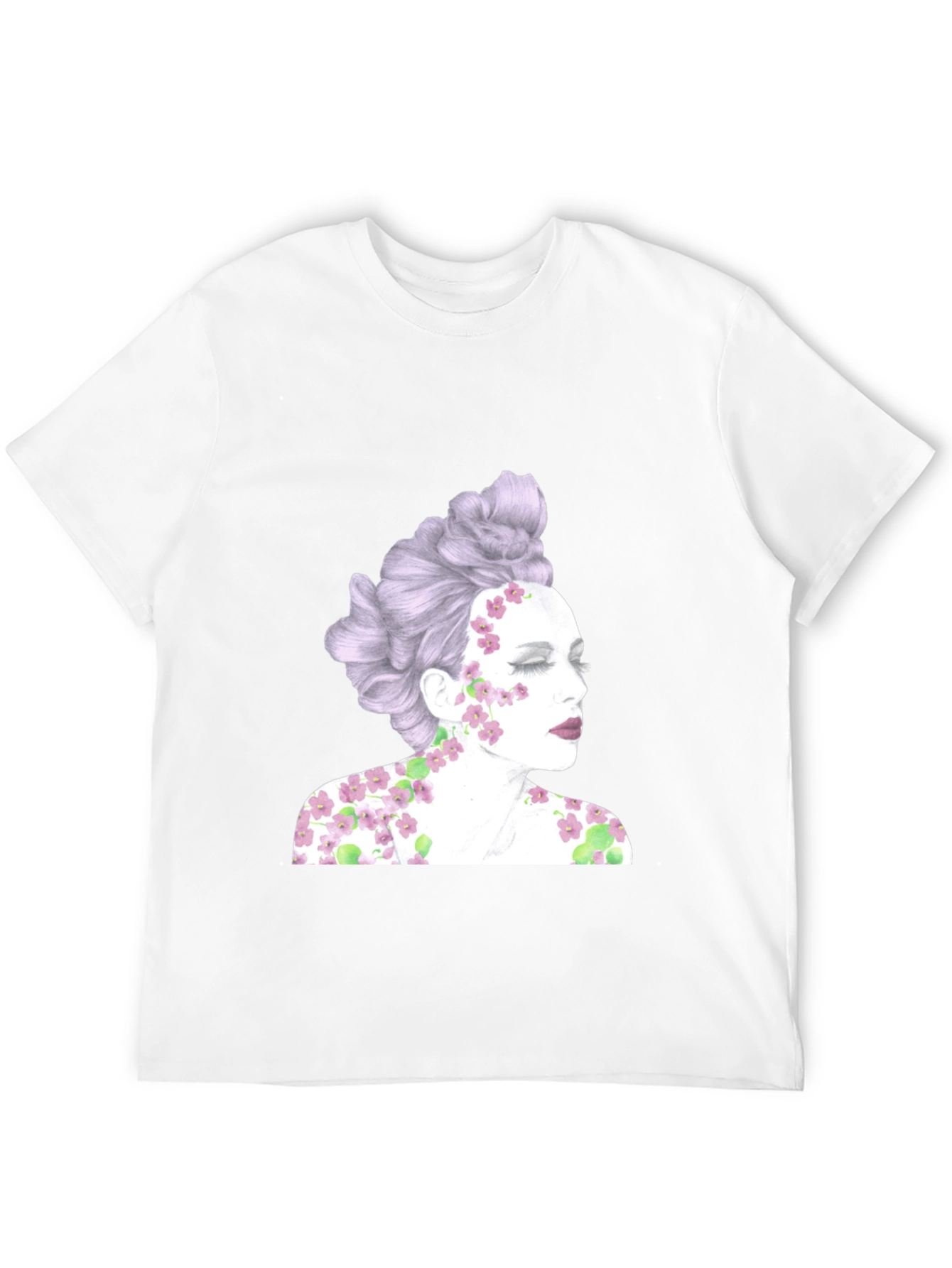 Floral Woman Graphic Tee - Unique Design