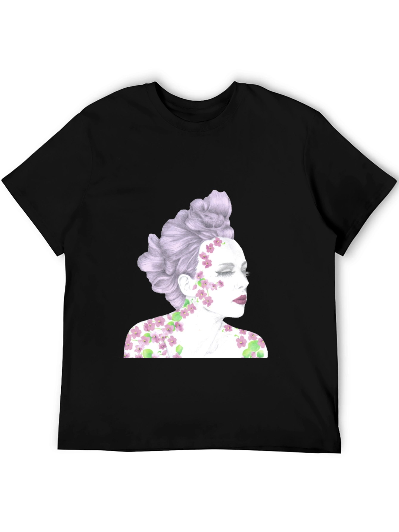 Floral Woman Graphic Tee - Unique Design
