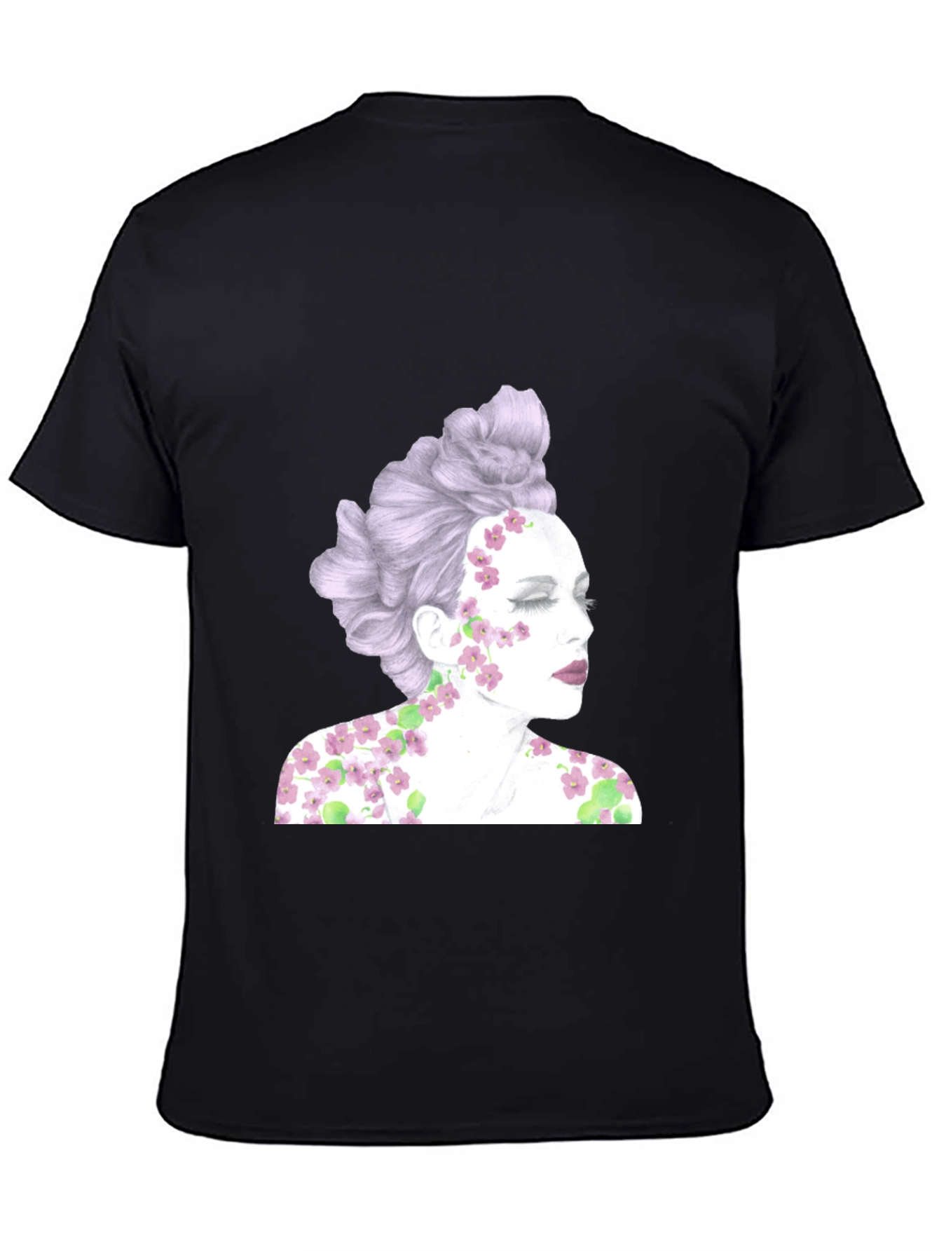 Floral Woman Graphic Tee - Unique Design