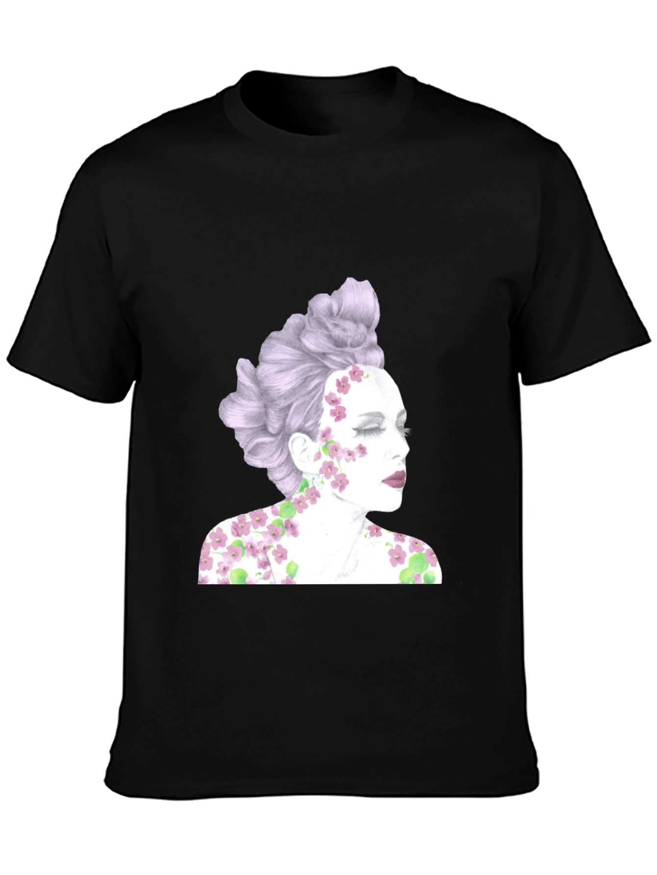 Floral Woman Graphic Tee - Unique Design