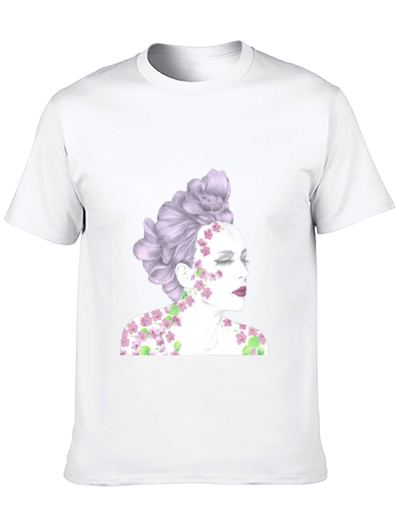 Floral Woman Graphic Tee - Unique Design