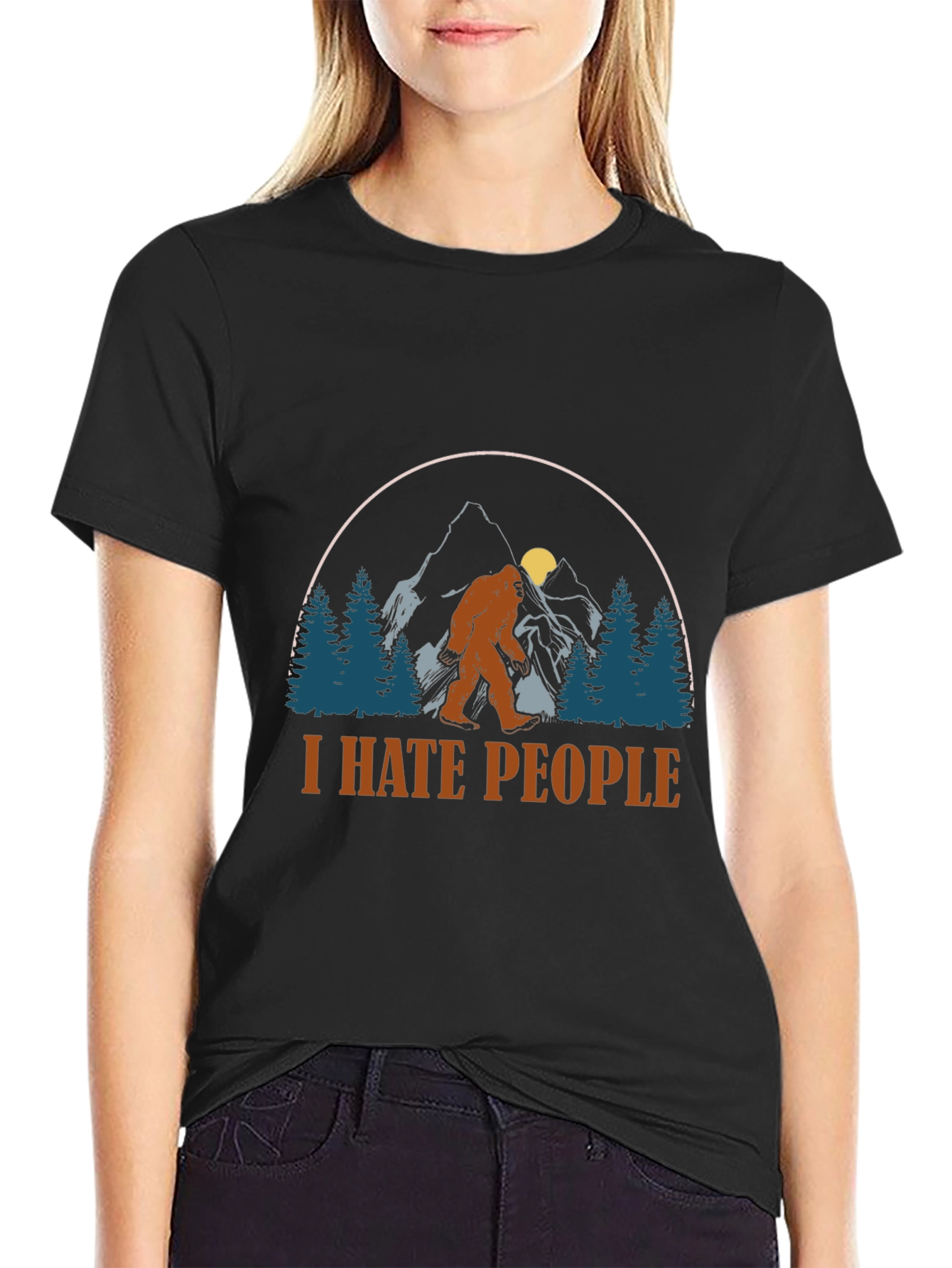 I Hate People Bigfoot Graphic T-Shirt