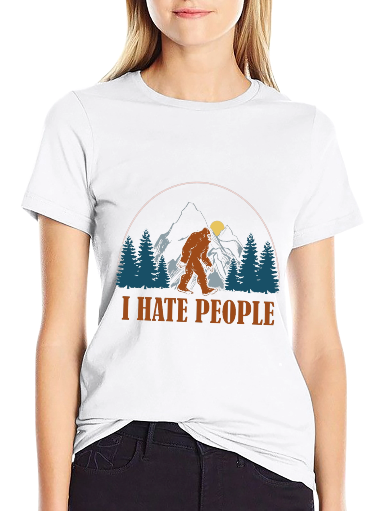 I Hate People Bigfoot Graphic T-Shirt