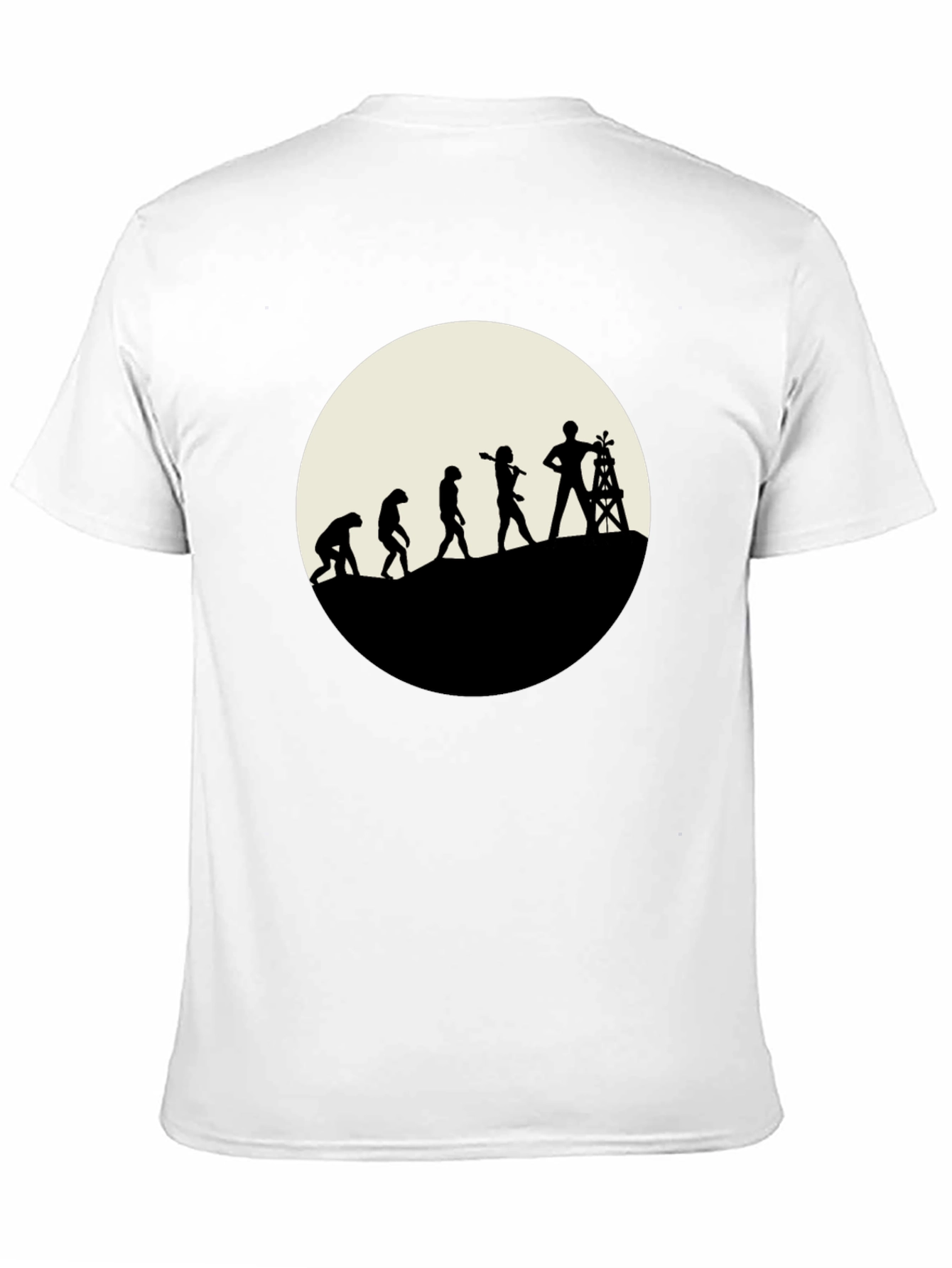 Evolution of Oil Worker Black T-Shirt