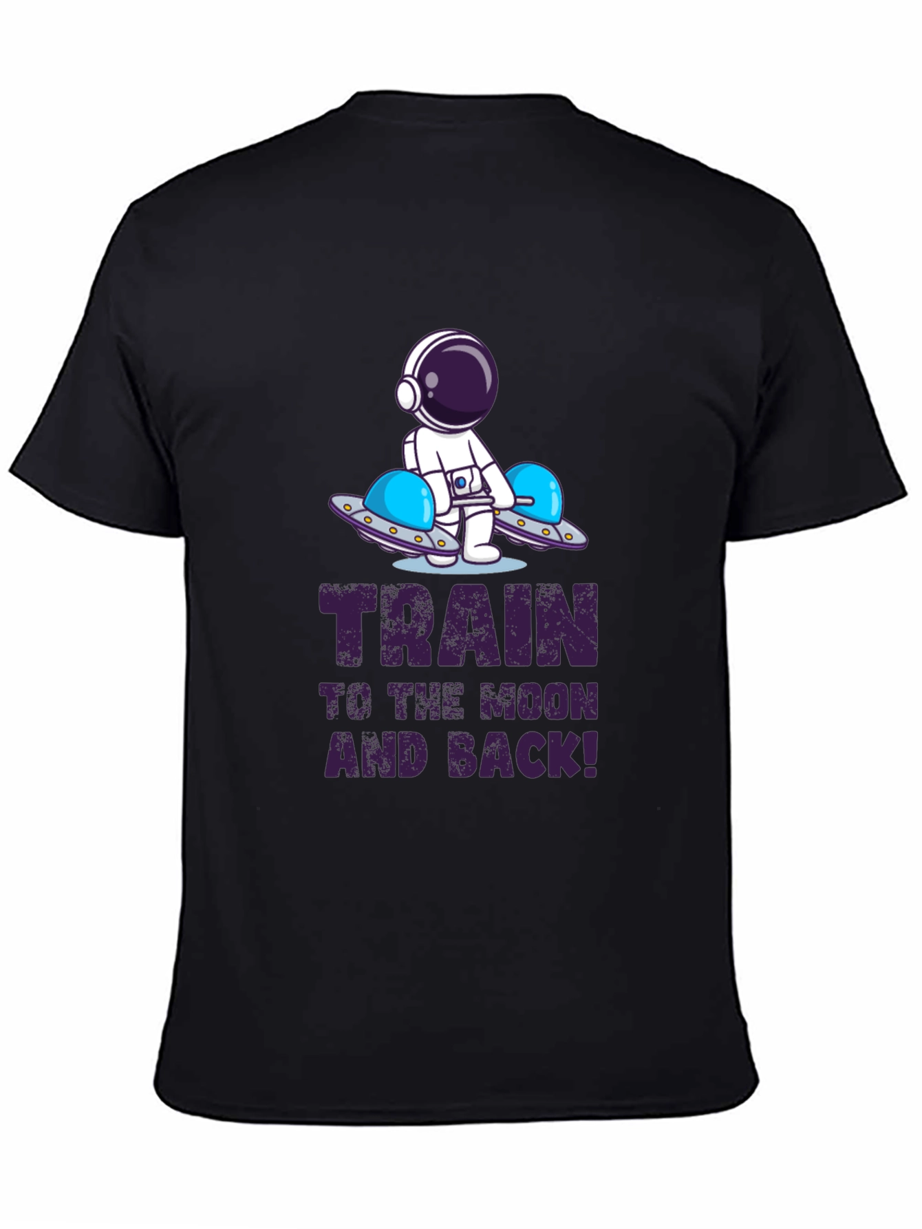 Train to the Moon and Back Black T-Shirt