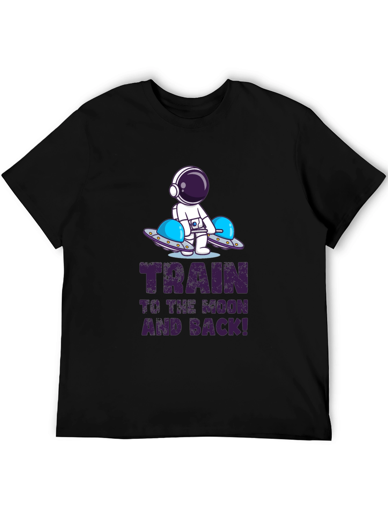 Train to the Moon and Back Black T-Shirt