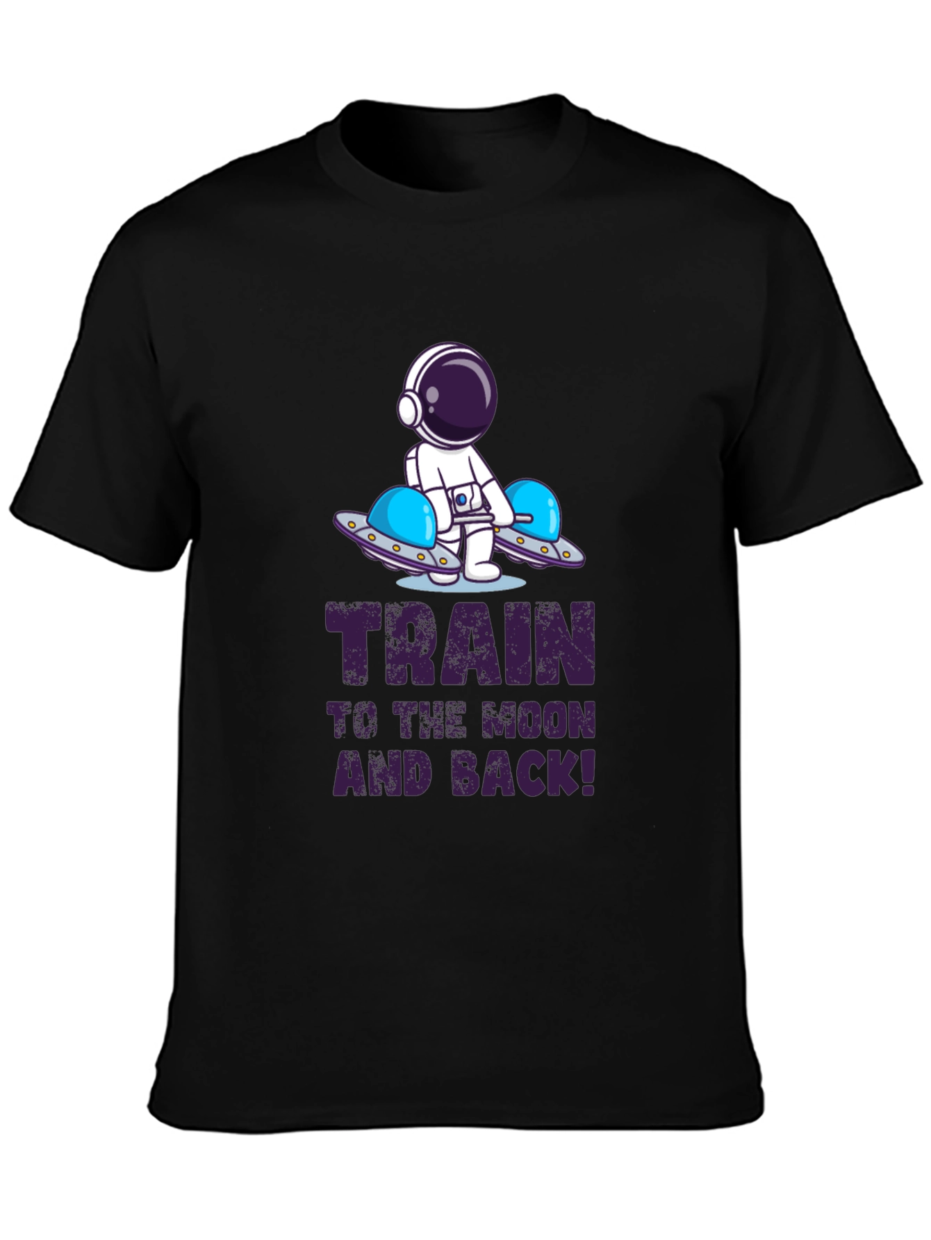 Train to the Moon and Back Black T-Shirt