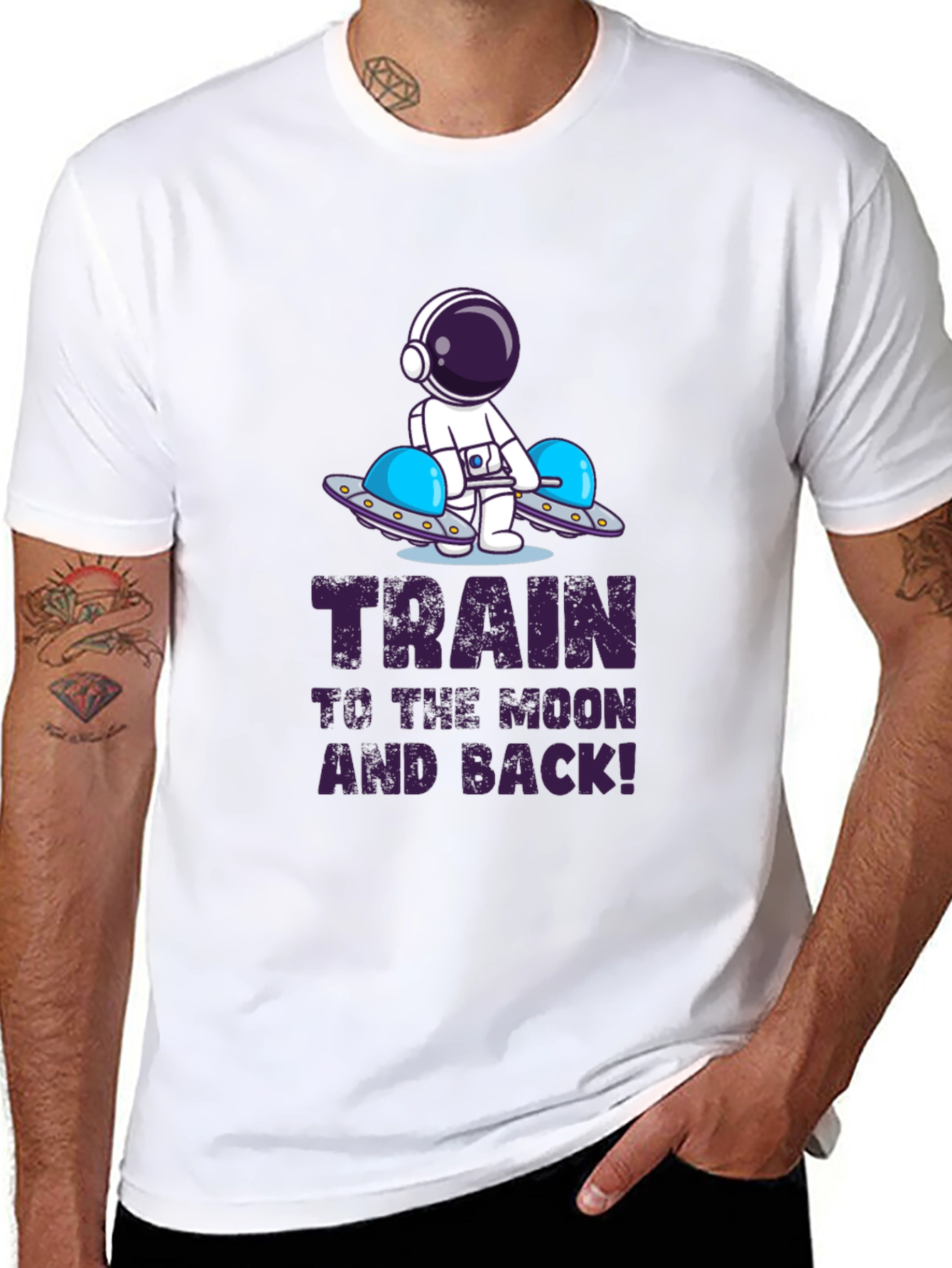 Train to the Moon and Back Black T-Shirt