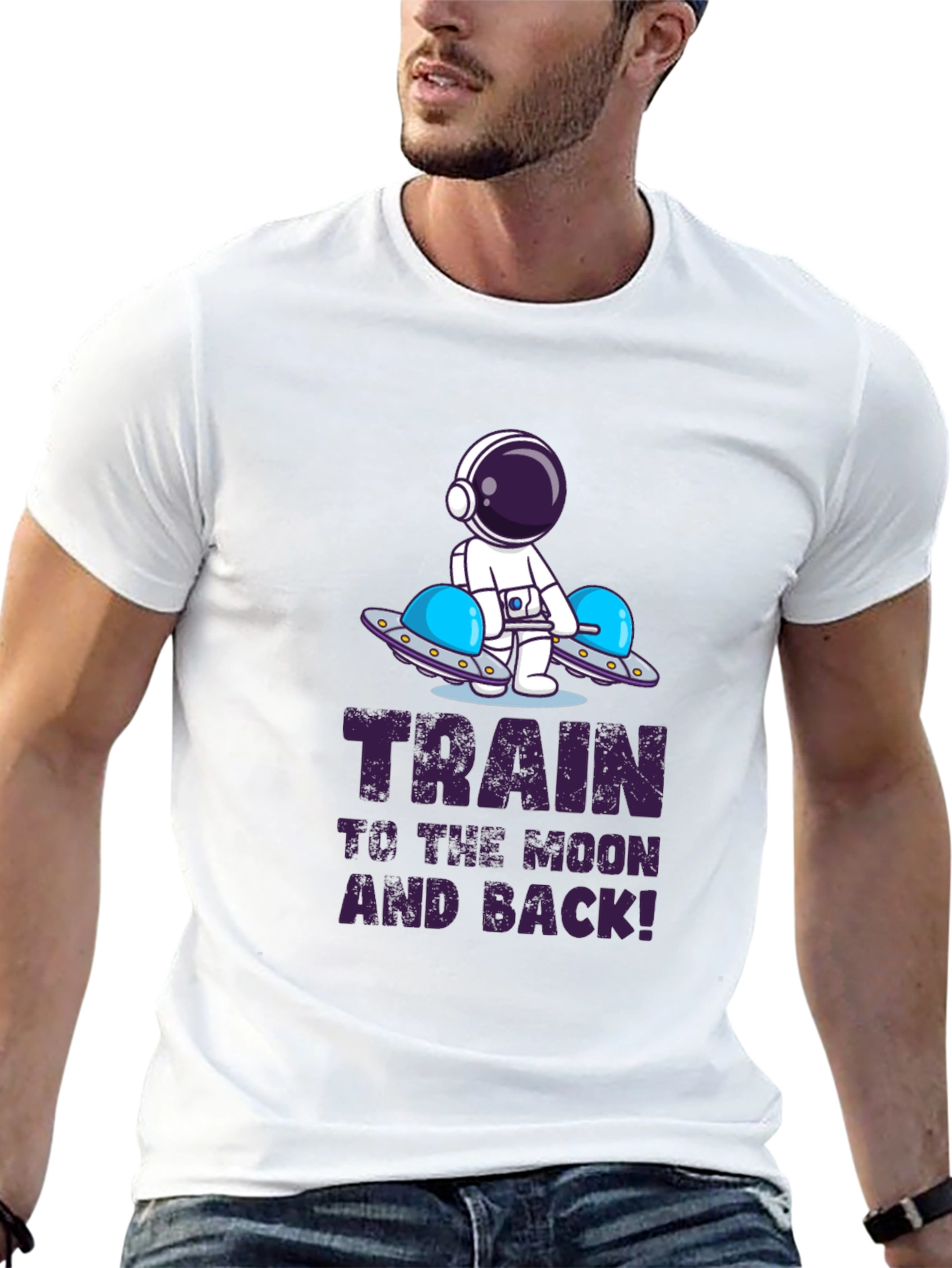 Train to the Moon and Back Black T-Shirt