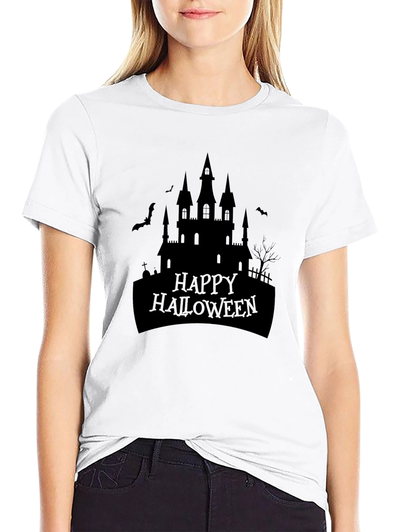 Happy Halloween Castle Graphic Tee