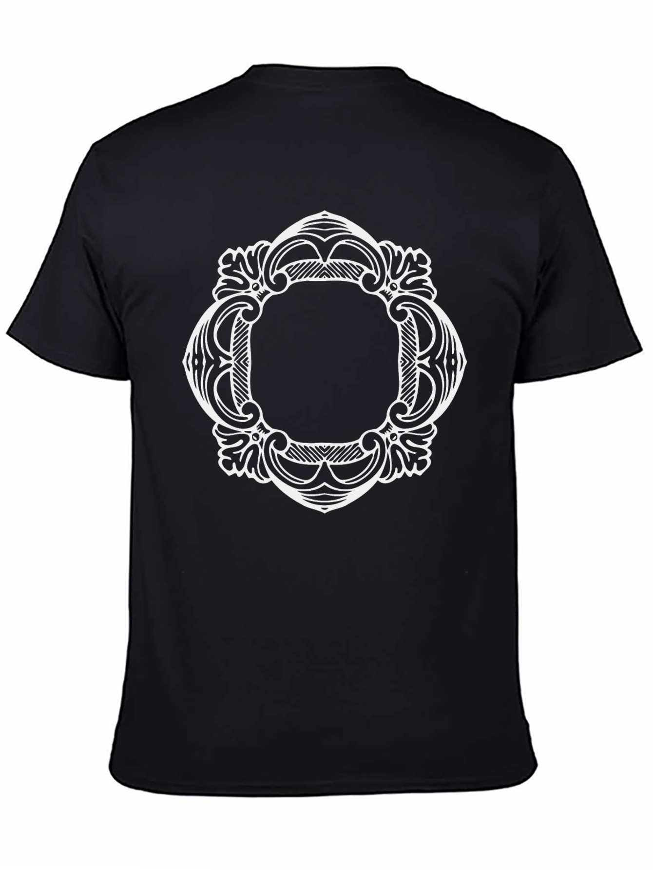Ornate Frame Graphic Black T-Shirt