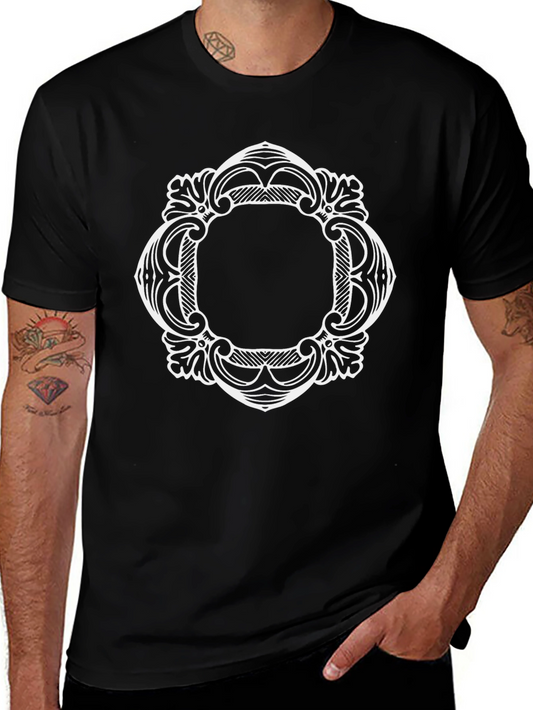 Ornate Frame Graphic Black T-Shirt