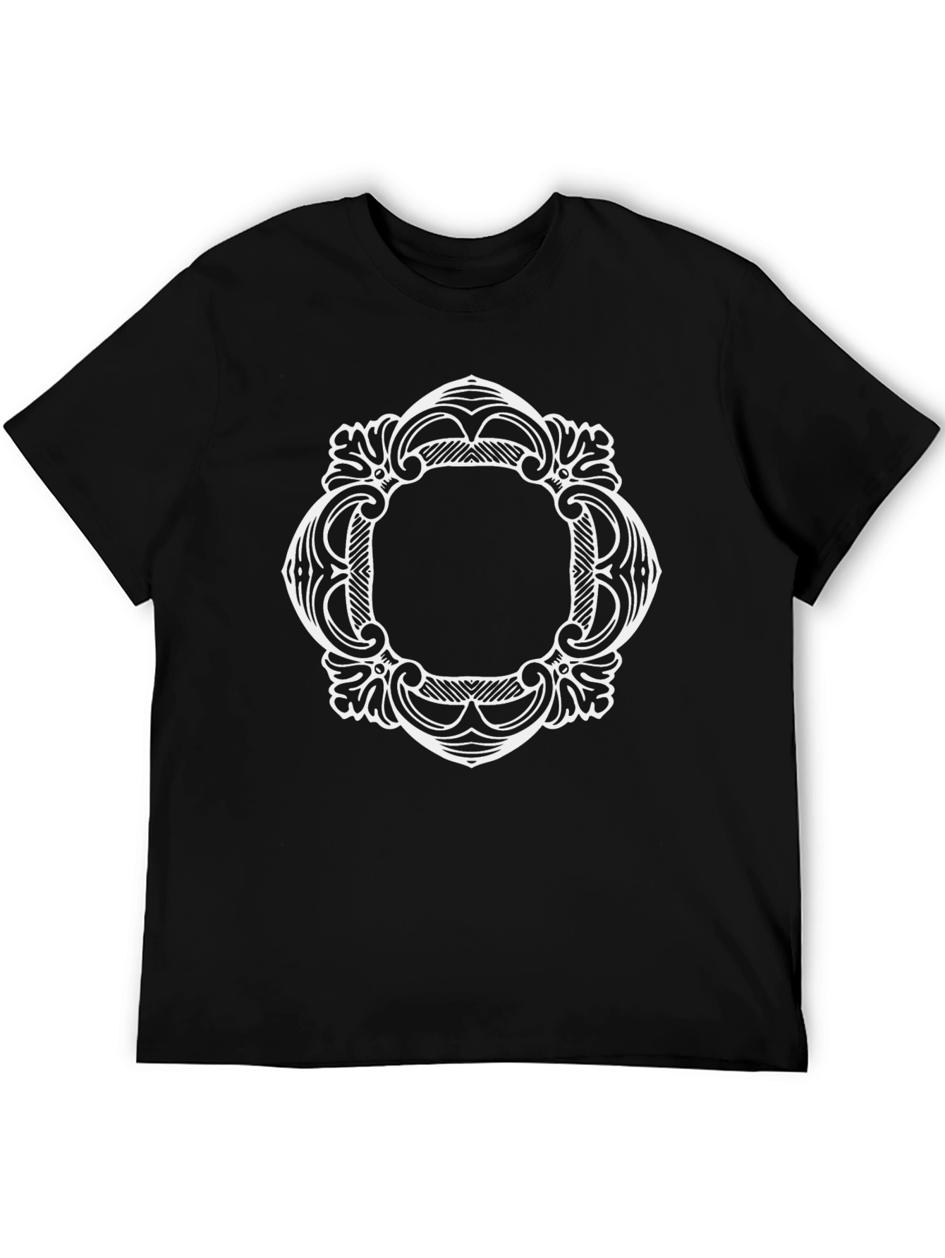 Ornate Frame Graphic Black T-Shirt