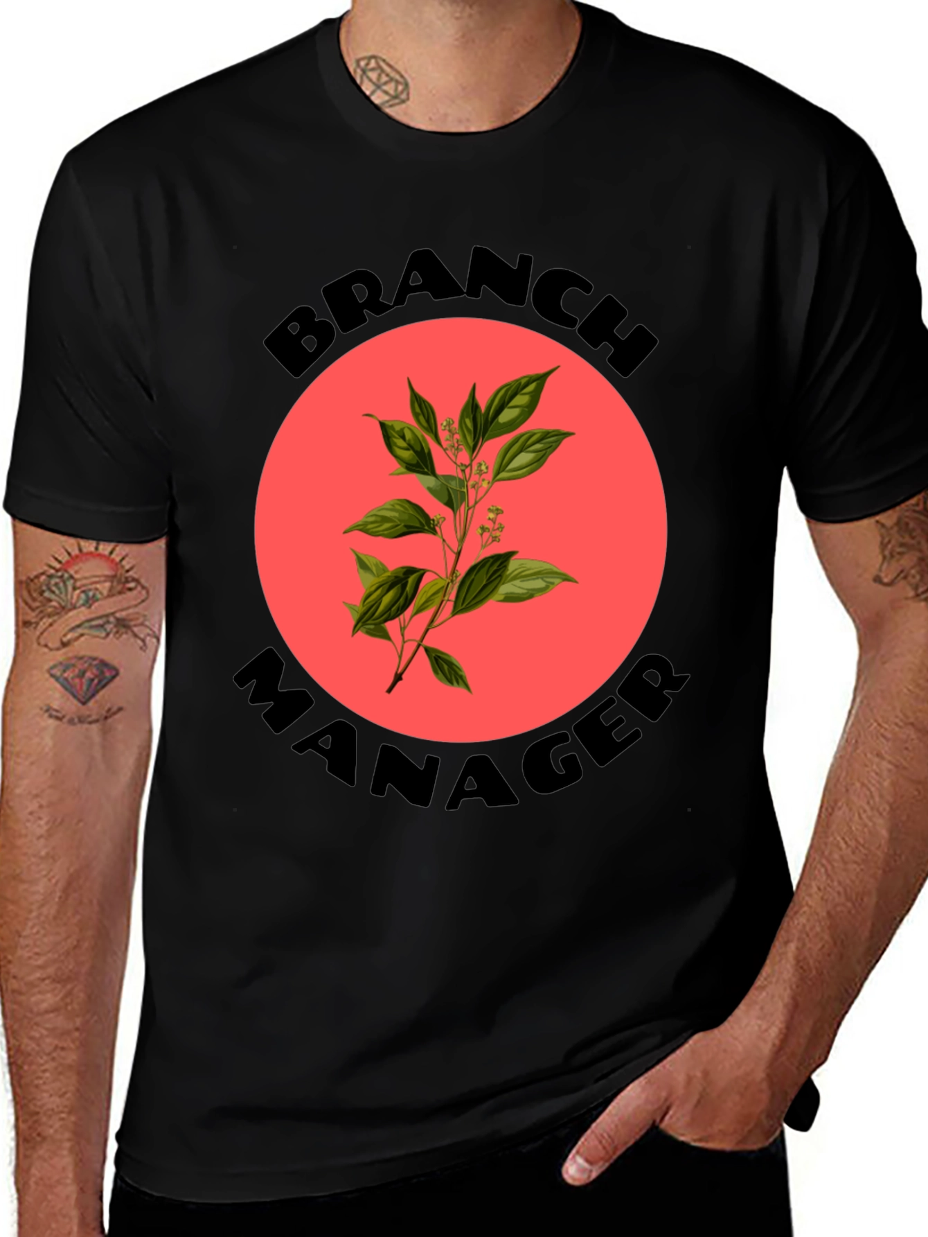 Branch Manager T-Shirt - Novelty Botanical Design