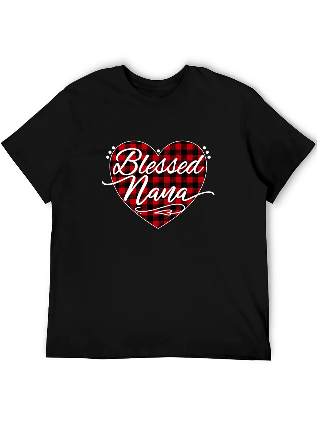 Blessed Nana Buffalo Plaid Heart T-Shirt