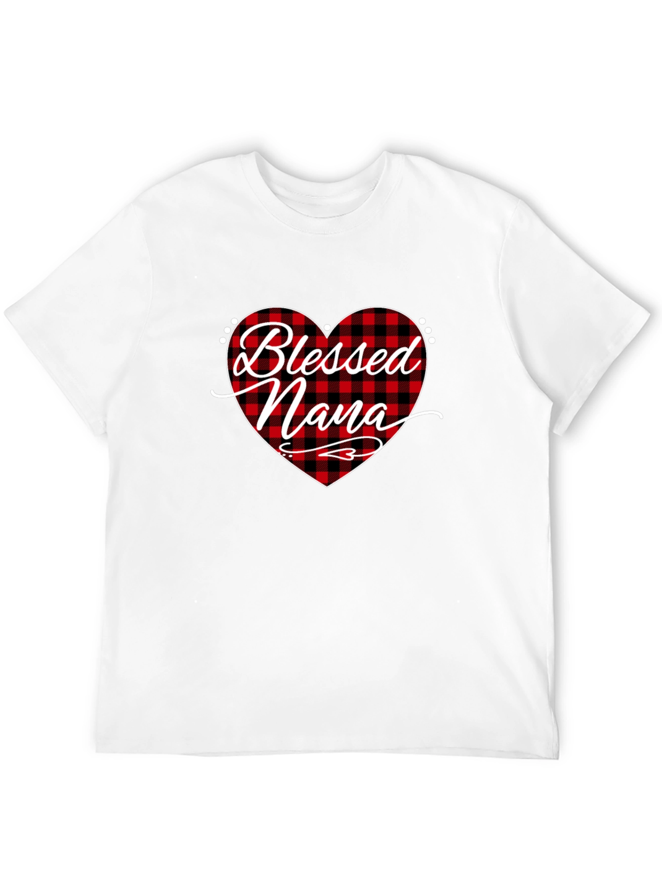 Blessed Nana Buffalo Plaid Heart T-Shirt