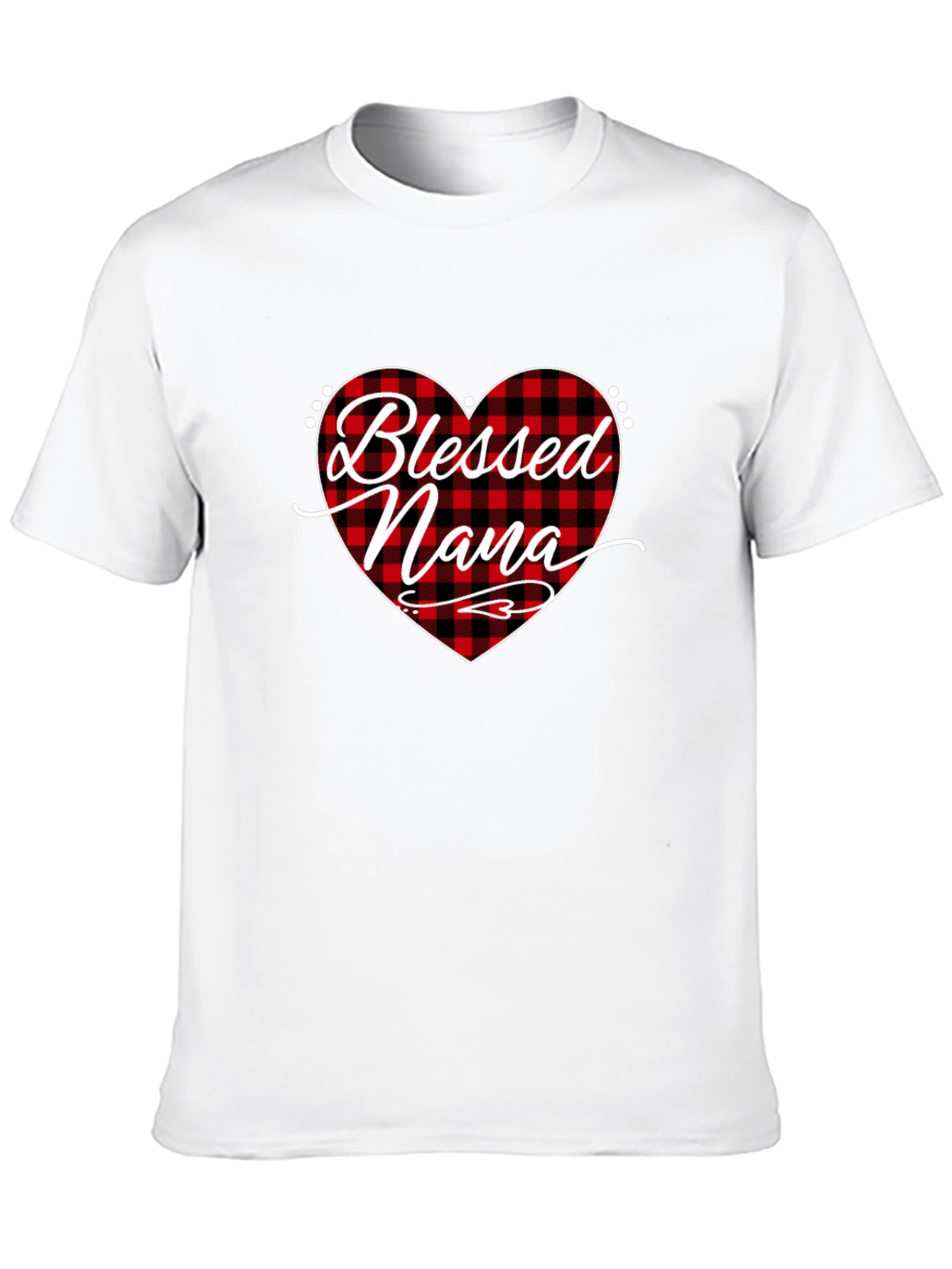 Blessed Nana Buffalo Plaid Heart T-Shirt