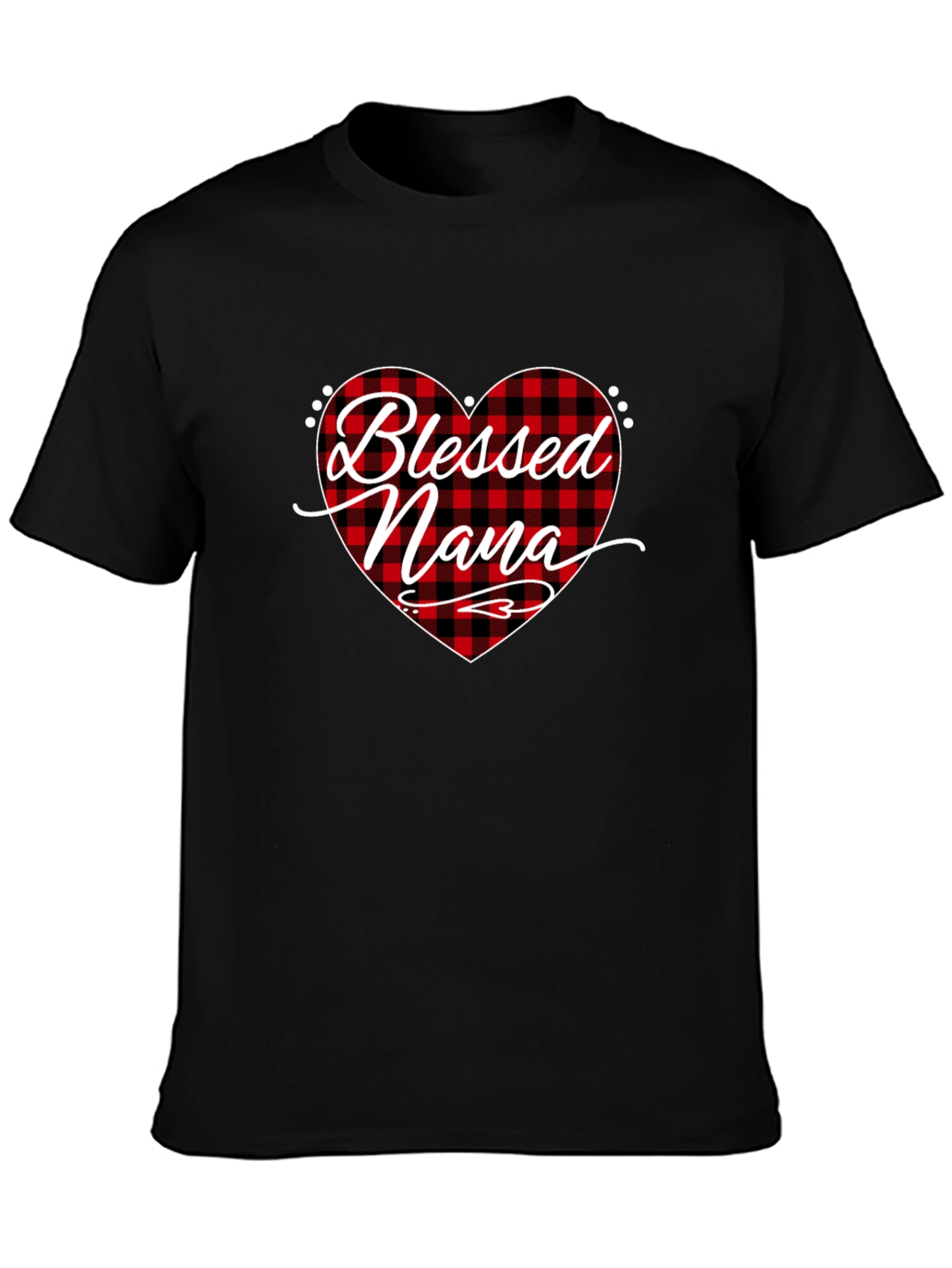 Blessed Nana Buffalo Plaid Heart T-Shirt